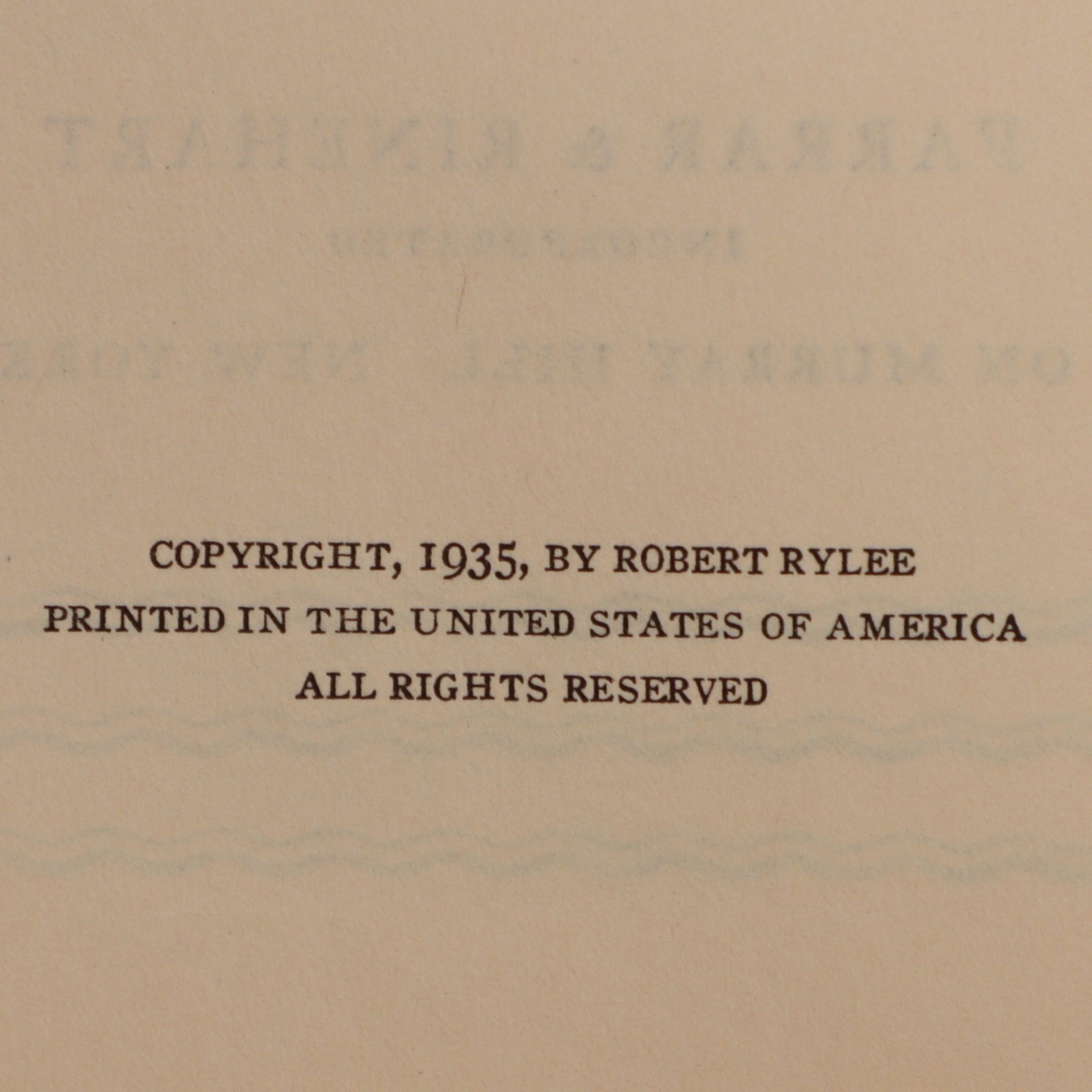 Deep Dark River 1935 1st Ed Robert Rylee Farrar & Rinehart hardcover Dust Jacket