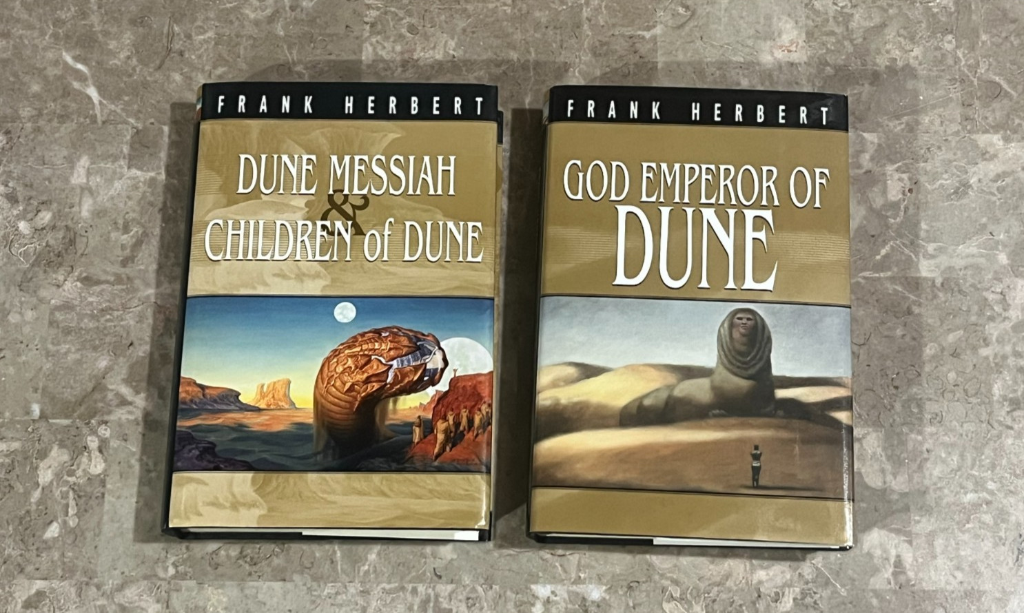 Lot of 2 SFBC HC/DJs by Frank Herbert Dune Messiah and Children of Dune/God Emp