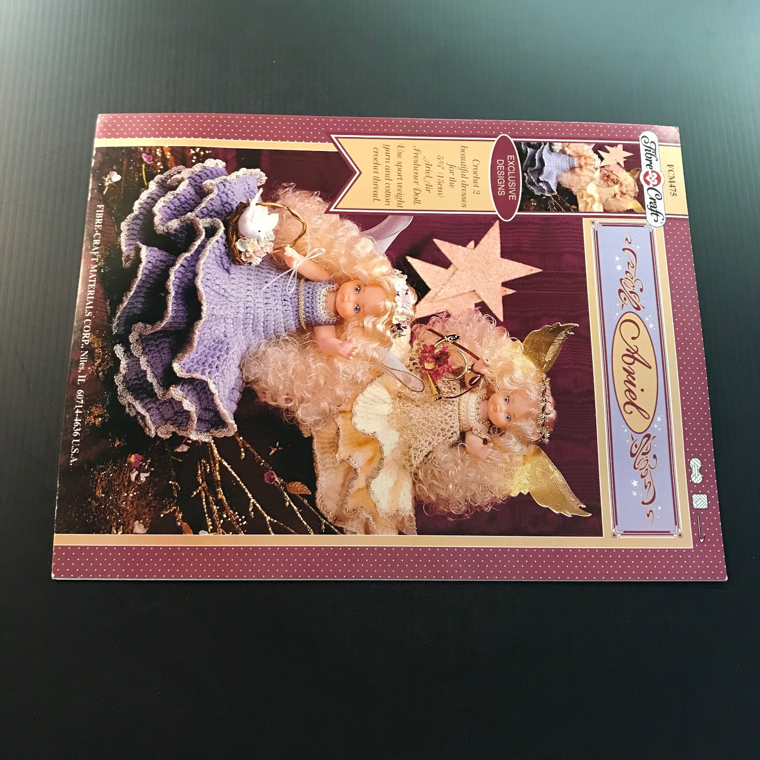 Ariel Fibre-Craft FCM475 Crochet Doll Dress Patterns 1996 Fairy Angel