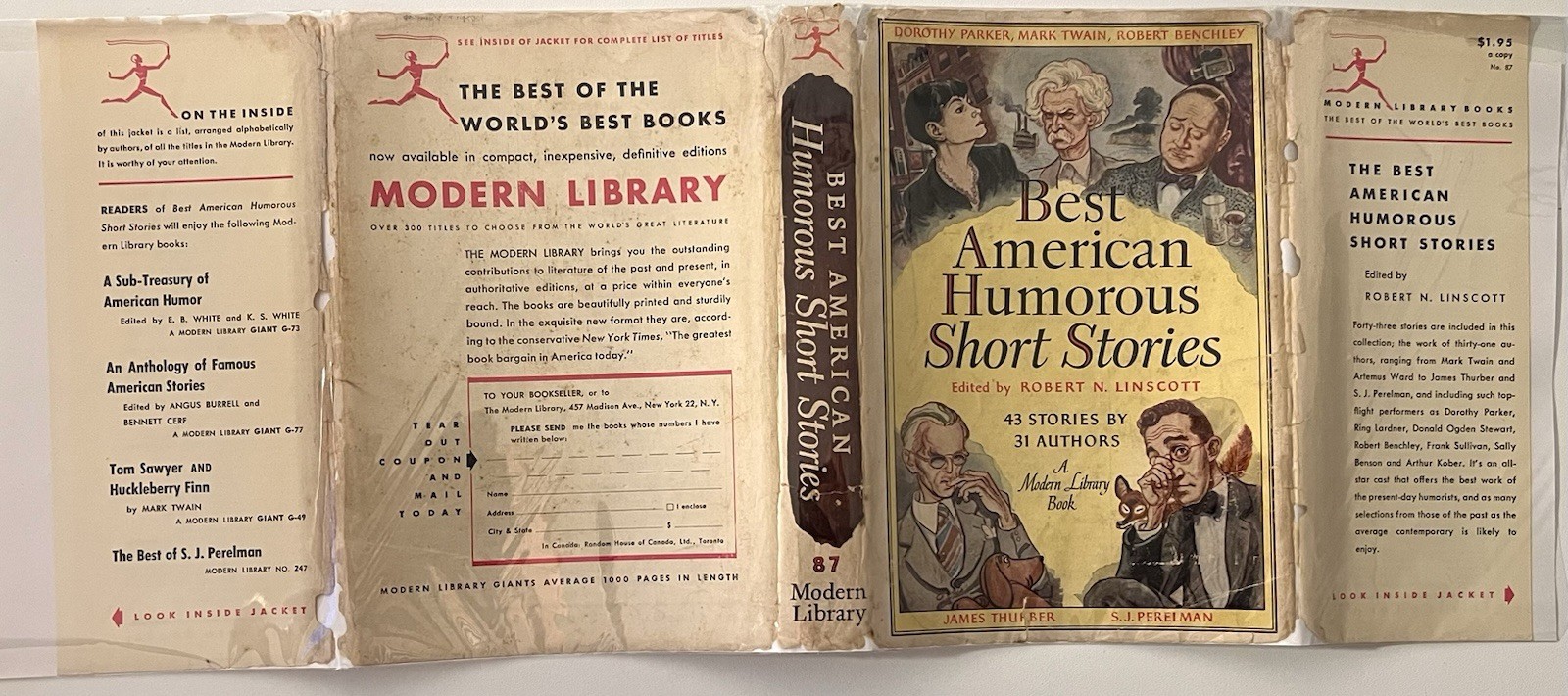 Best American Humorous Short Stories Modern Library 87 HC DJ $1.95 Twain