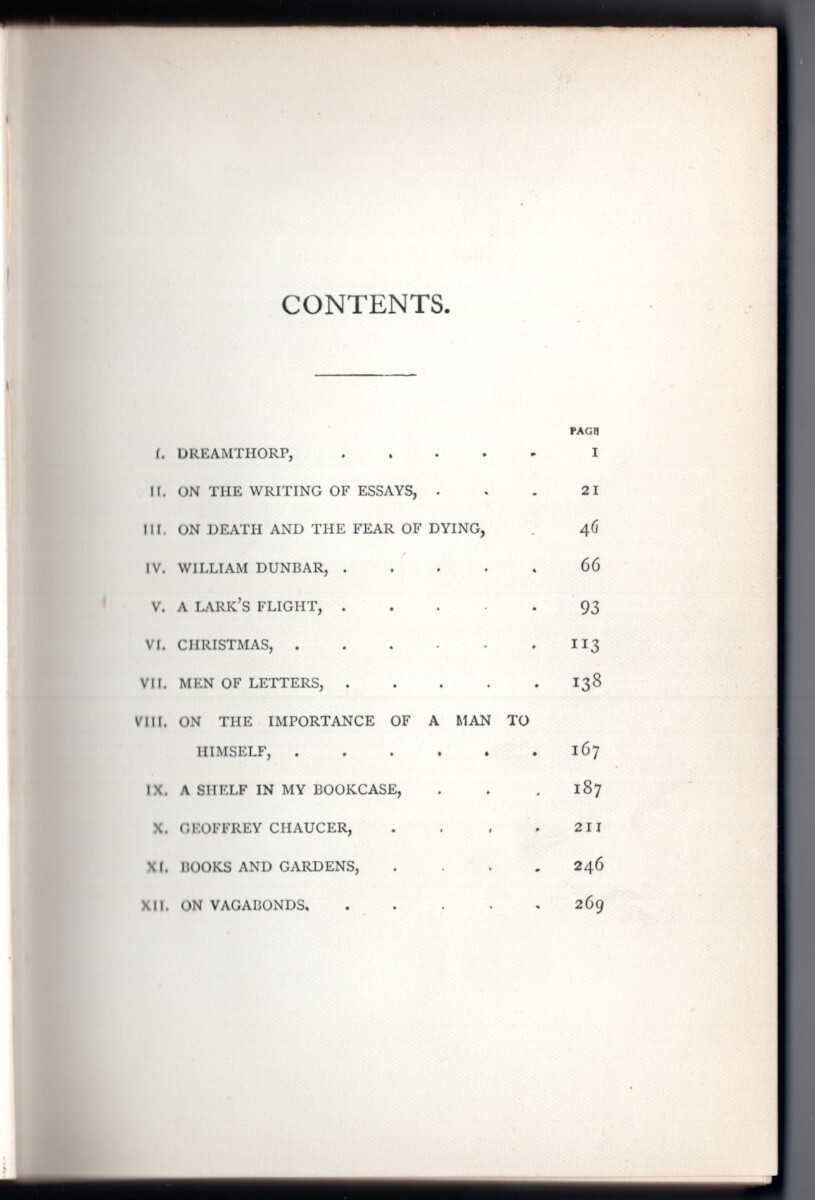 Dreamthorp: A Book of Essays Written in the Country A Smith Essays 1888