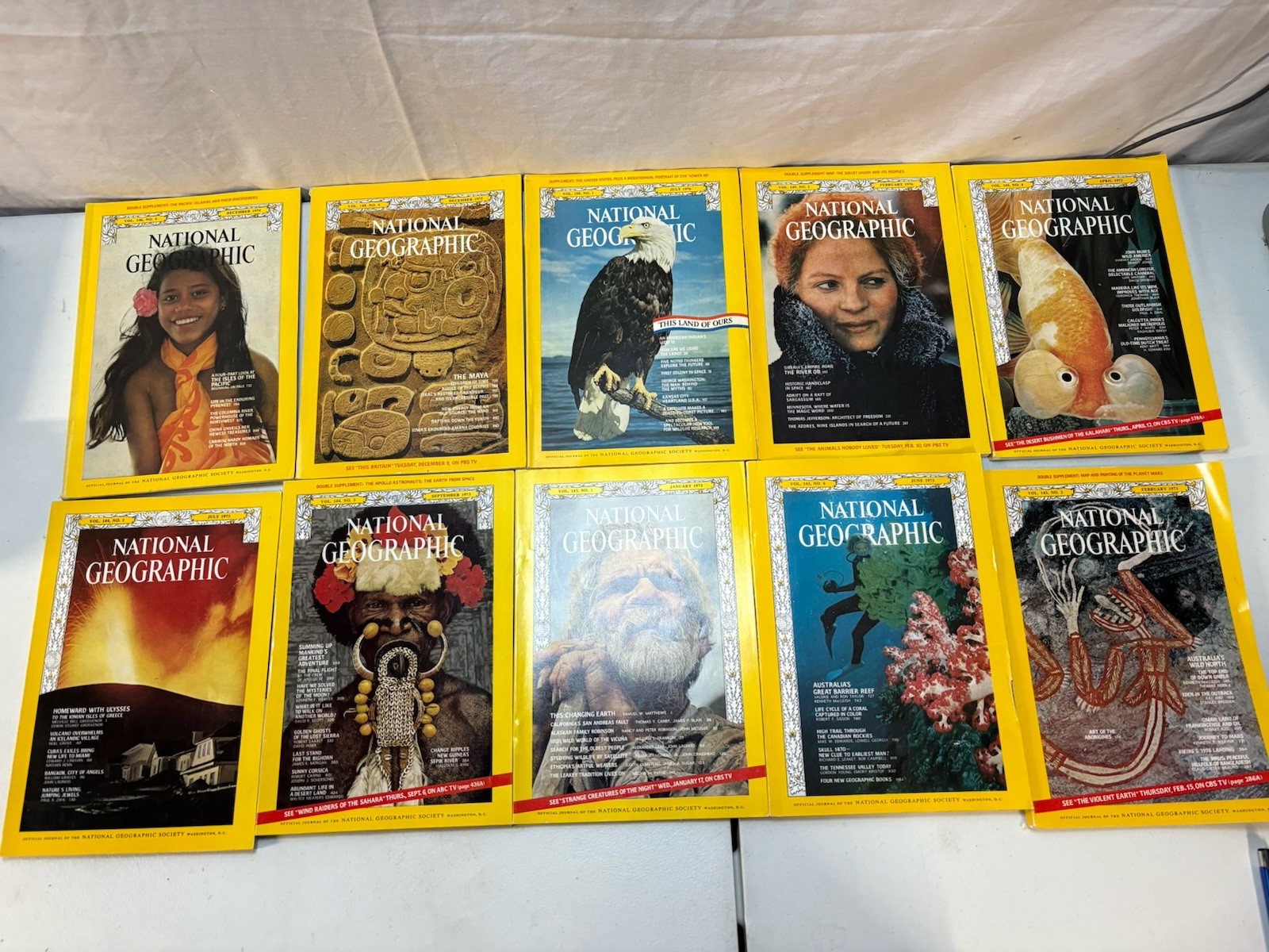 National Geographic Time Machine Various Years Random Mix- Lot Of 8 Magazines