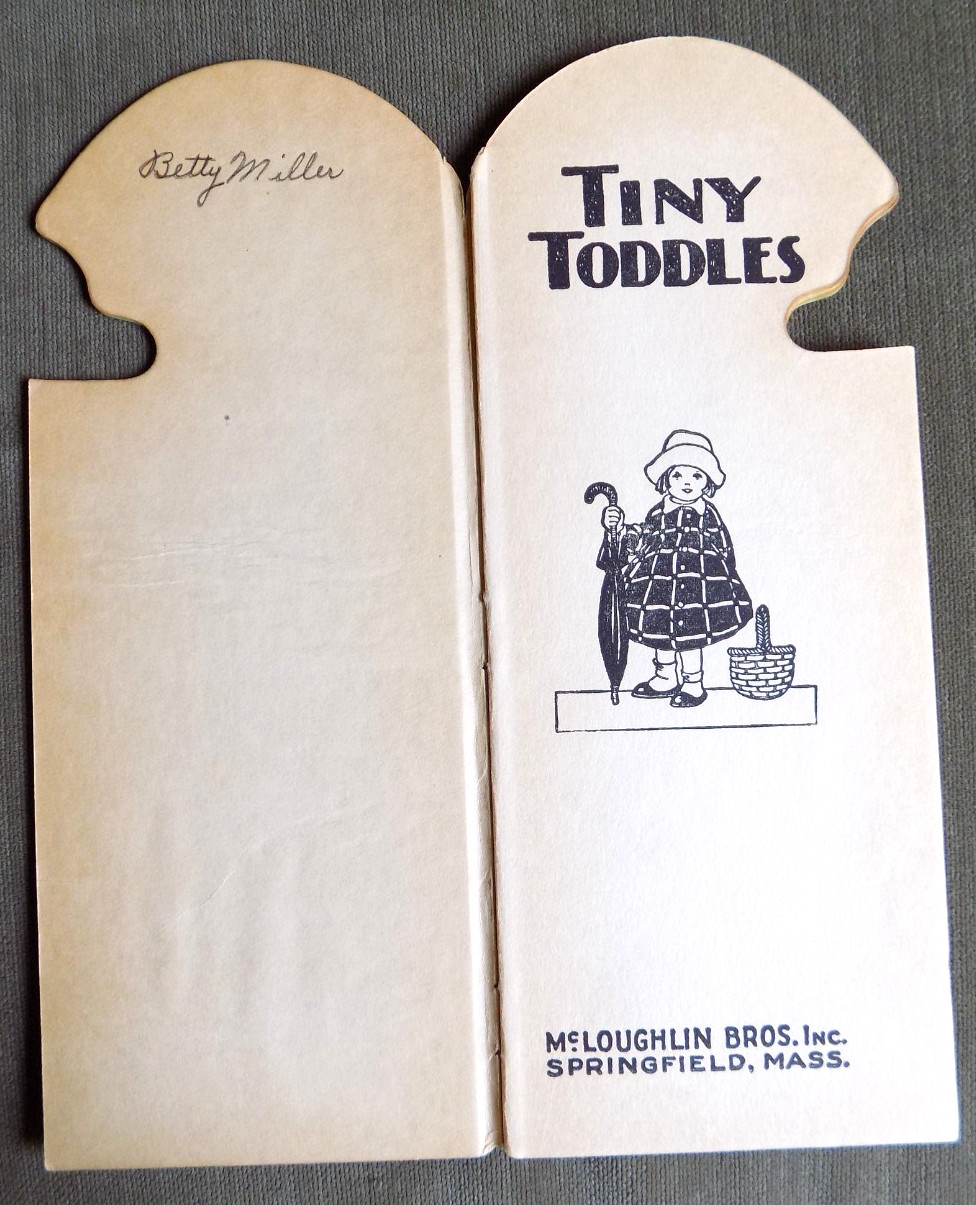 Vintage Tiny Toddles Mcloughlin Bros. Hardcover Book 1927 Die Cut 1920’s