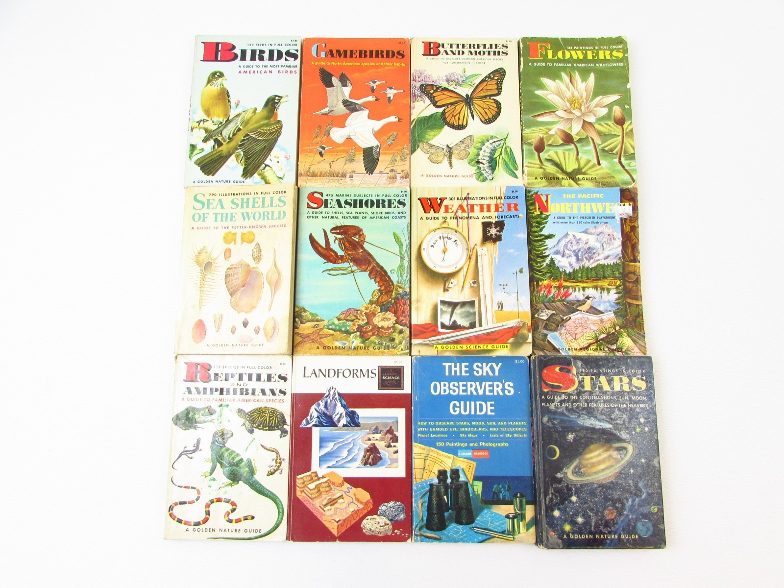 Golden Nature Science Guide Lot (12) Birds Butterflies Space Weather Flowers +++