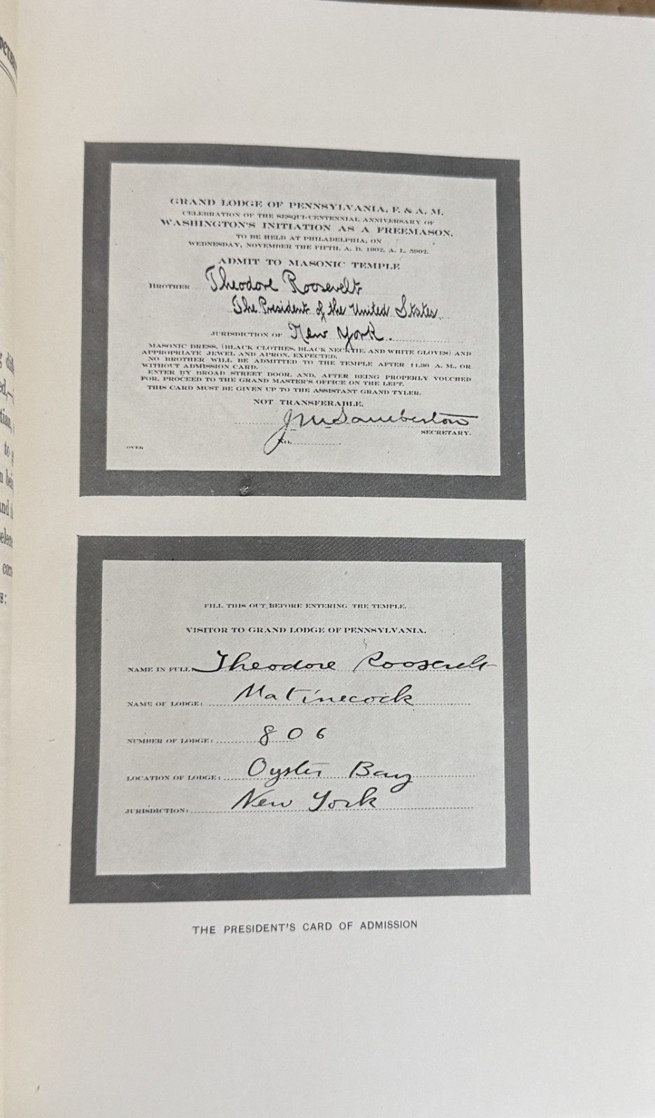 Sesqui-Centennial Anniversary Initiation of George Washington To The Freemasons