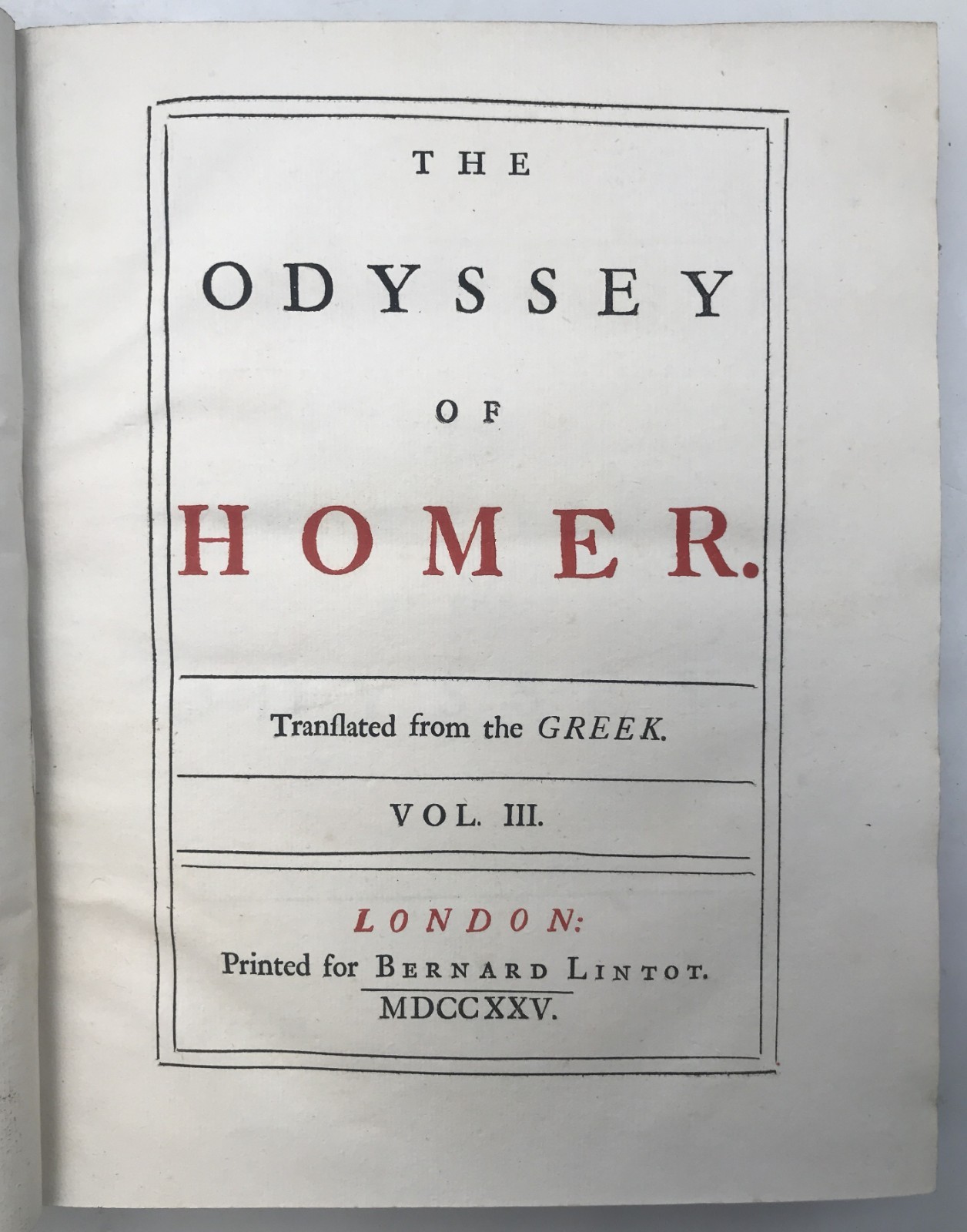 1725-26 Pope THE ODYSSEY OF HOMER 5 Vols First Edition Illustrated Poetry