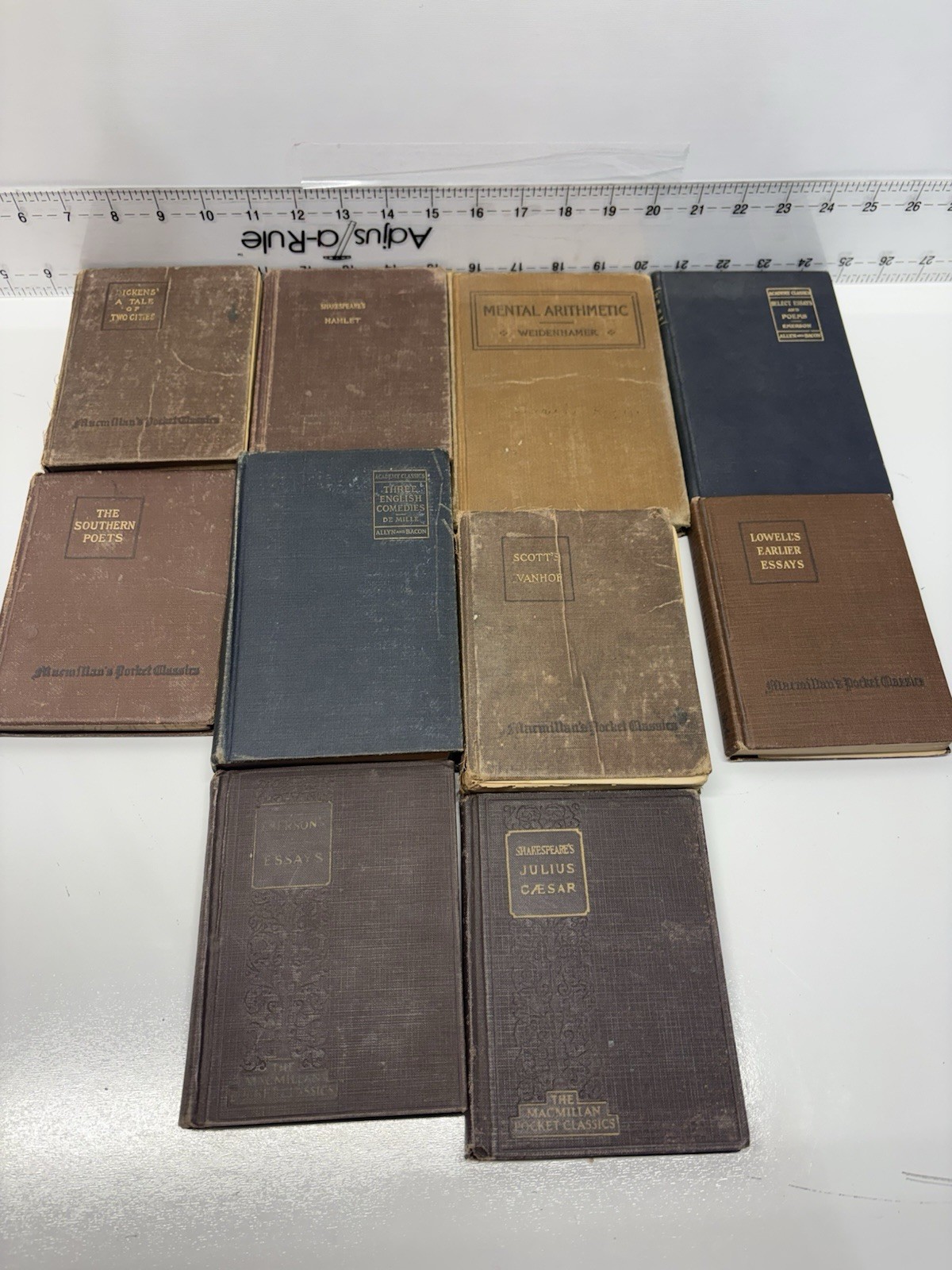 Lot of 10 Antique Hardcover Classic Books Macmillan Dickens Shakespeare 1916-25