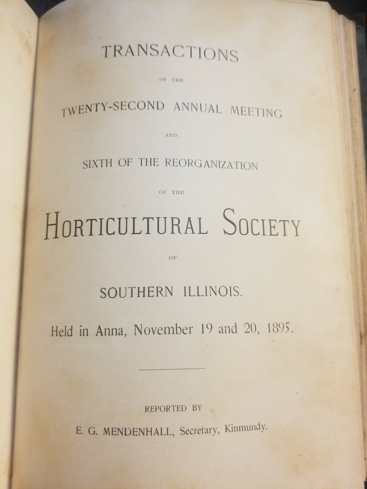 “TRANSACTIONS OF THE ILLINOIS STATE HORTICULTURAL SOCIETY” – Antique Book – 1895