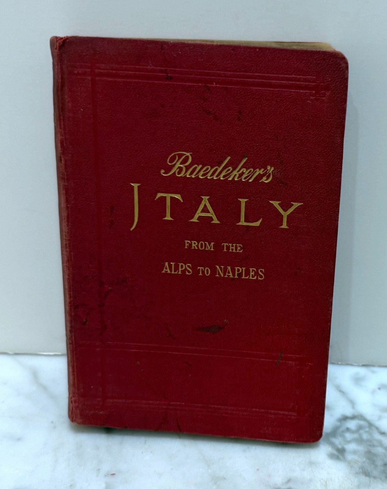 BAEDEKER’S ITALY: FROM THE ALPS TO NAPLES – BY KARL BAEDEKER – 1904 HARDCOVER