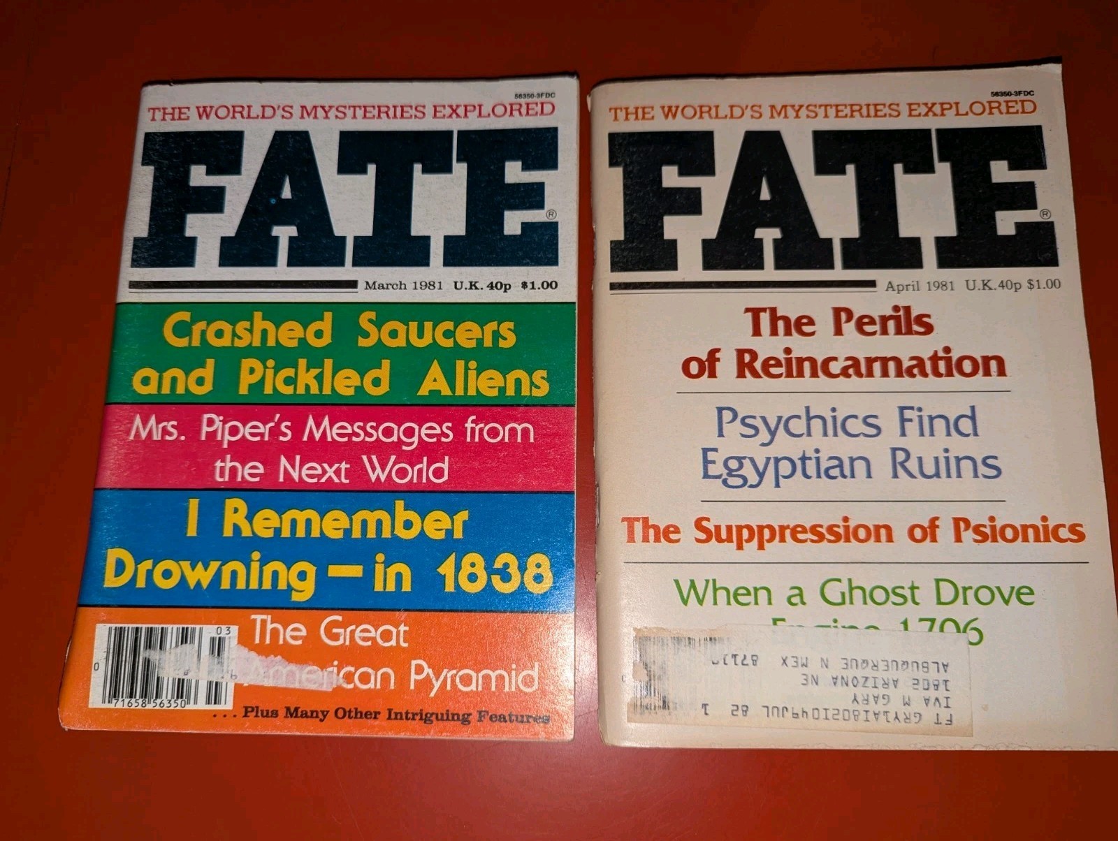 1981 Fate Magazine/Digest Lot of 9 Science Fiction Unexplained