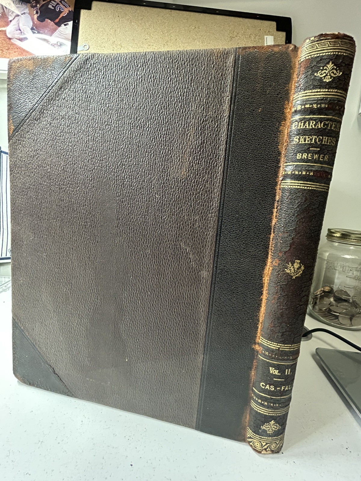 Antique 1902 Brewer Character Sketches Romance 8 Vol Complete Brown Leather Set