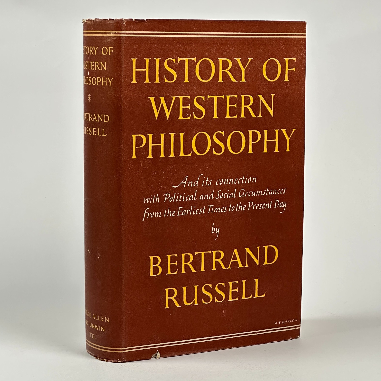 1947 “History of Western Philosophy” Bertrand Russell (HC w/ Map Dustjacket)