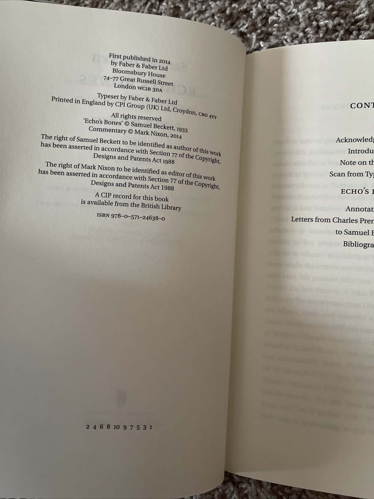 Echo’s Bones,Samuel Beckett, FIRST EDITION ,1st Edition, Hardback