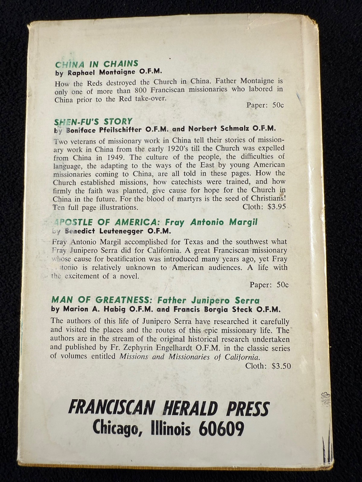 Rivers Rice Fields Souls 1965 Efrem Trettel OFM Memoirs SIGNED China Kichin