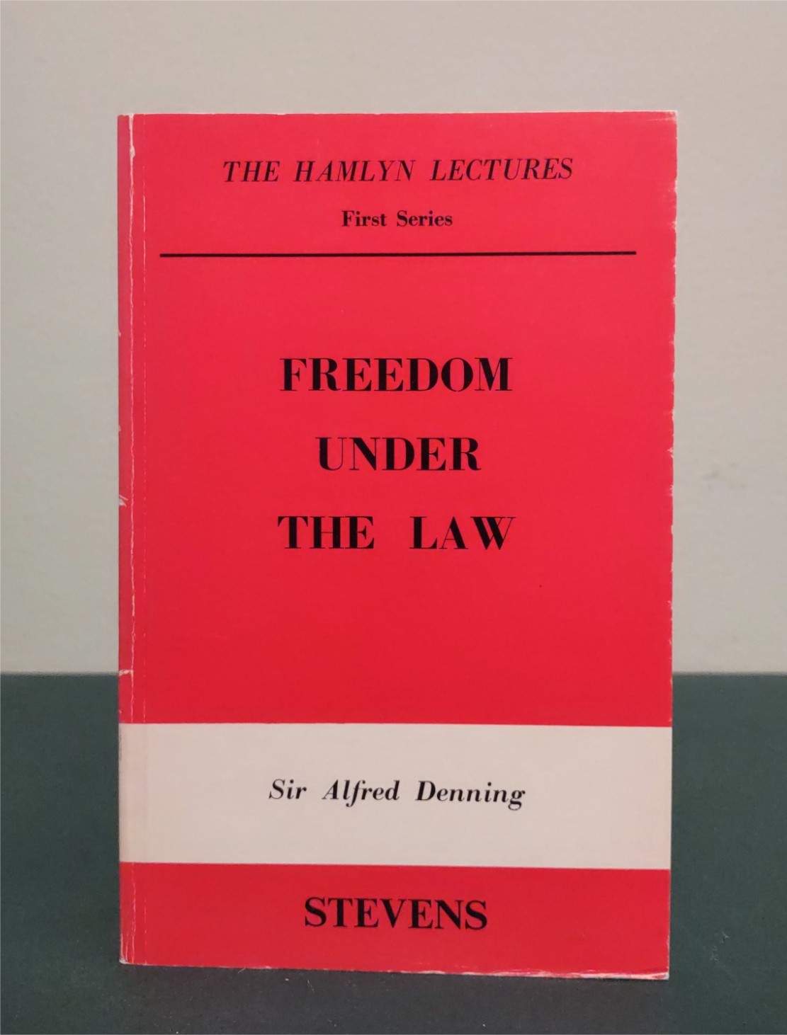Freedom Under The Law Sir Alfred Denning Hamlyn 1st Edition 12th Print 1979 PB