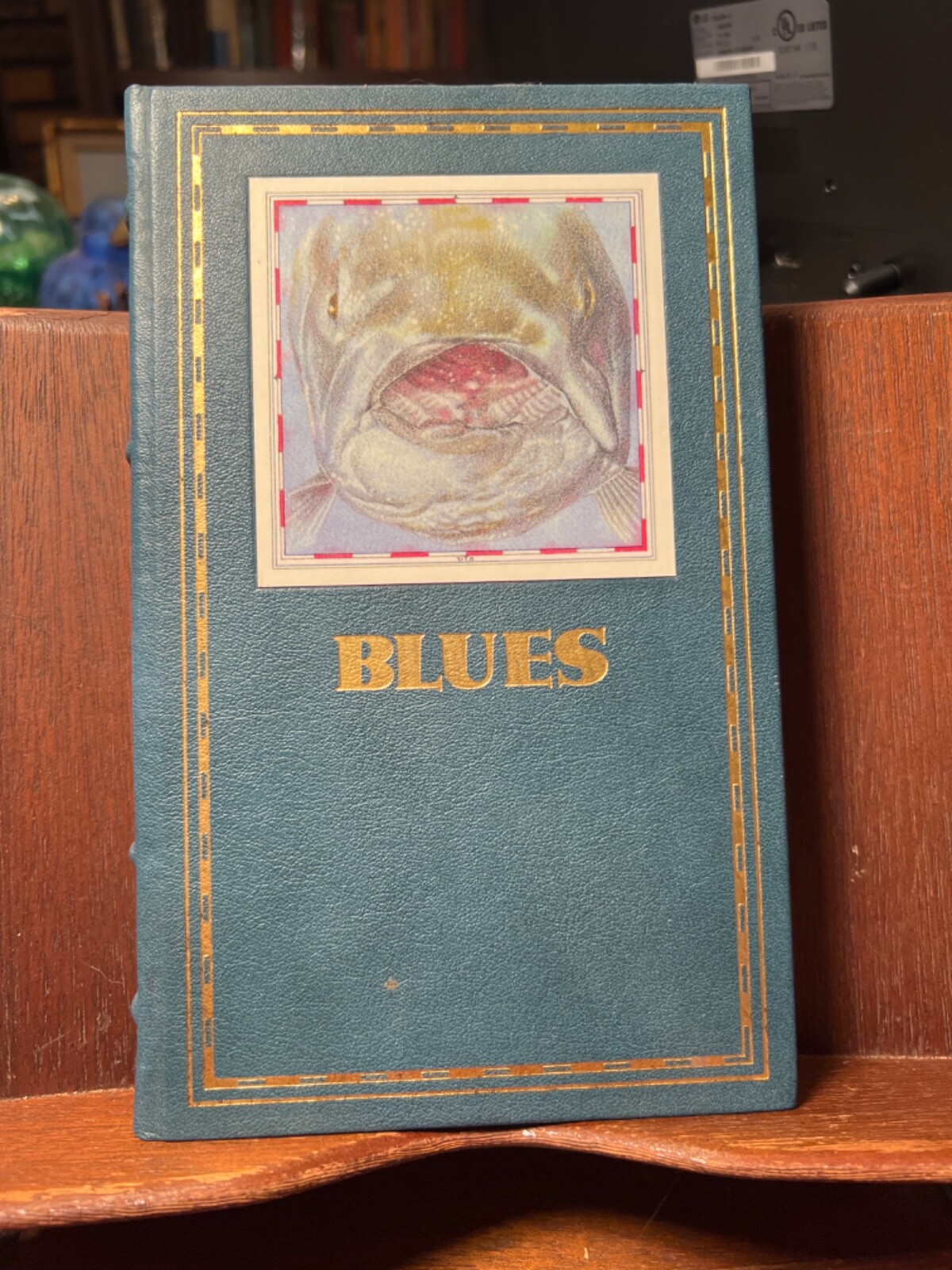 HTF Signed Fine Leather Decorated John Hersey “Blues” Fishing 1st Edition Gift !
