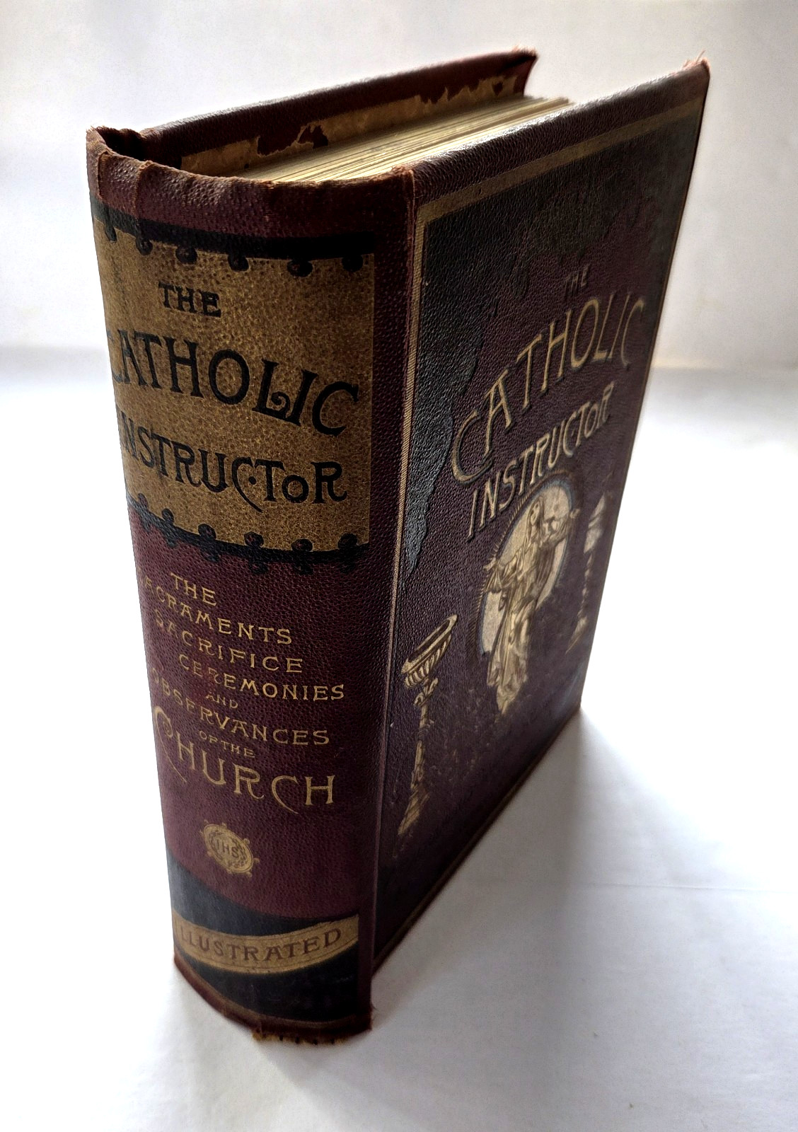 CATHOLIC CHRISTIAN INSTRUCTOR BISHOP CHALLONER ILLUSTRATED 1889 HC