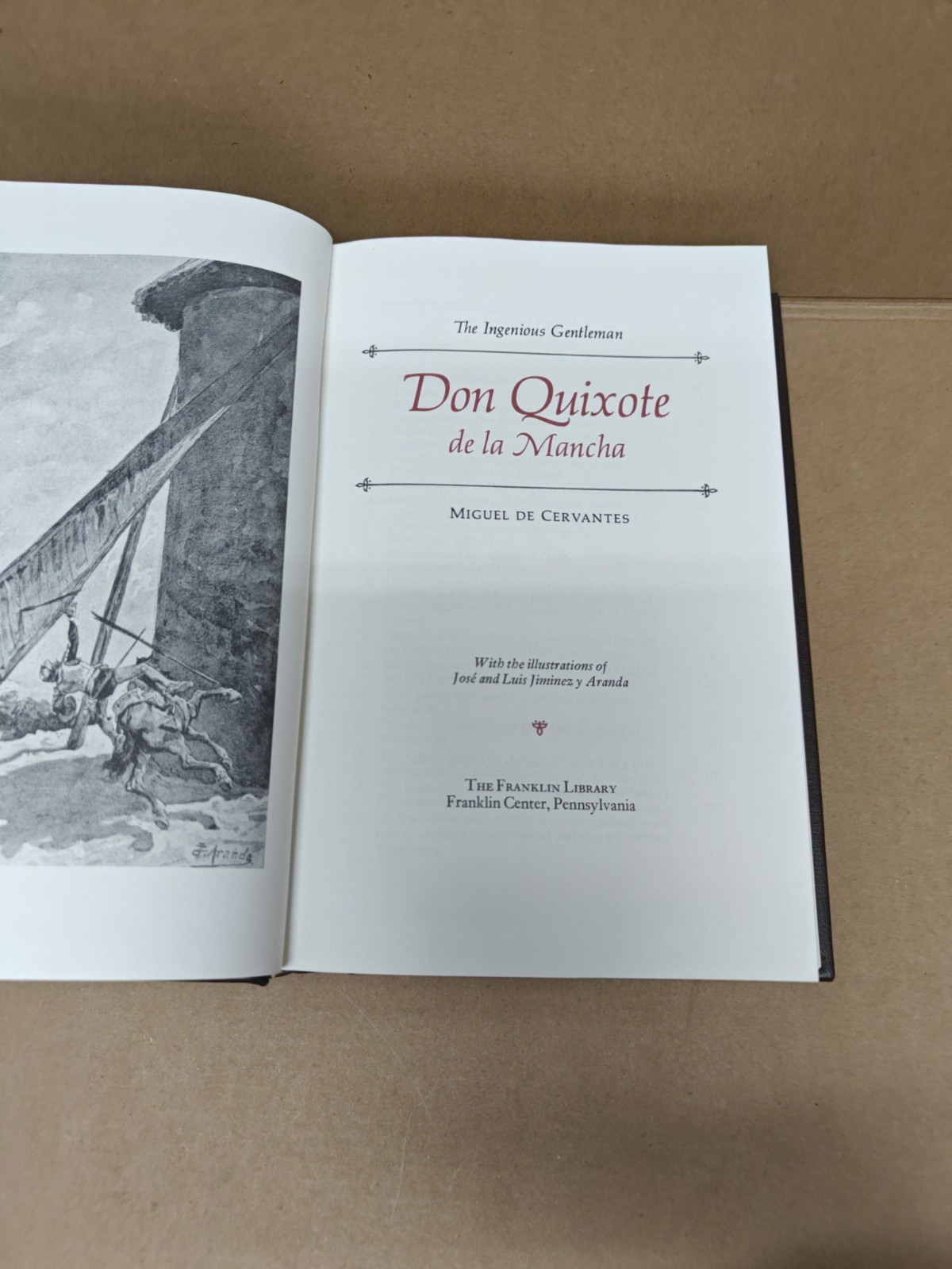 The Franklin Library 1979 Cervantes Don Quixote De La Mancha Leather Book (12-2)