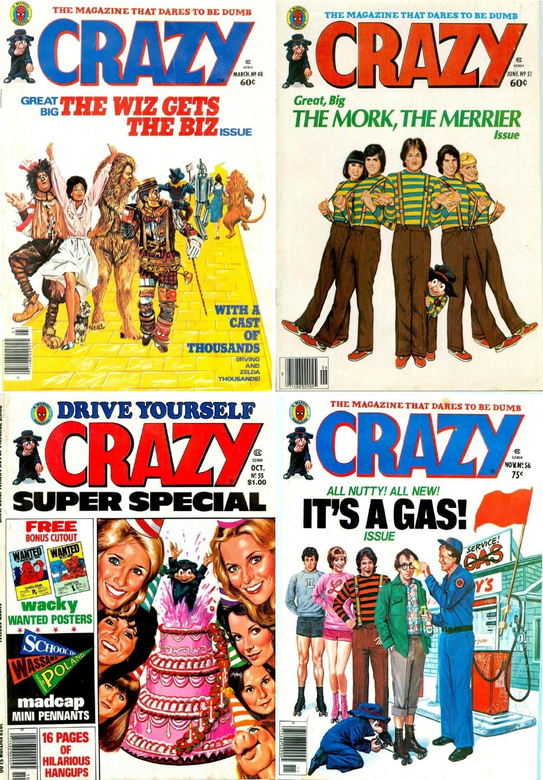 105 Old Issues of Crazy – Illustrated Satire Humor Funny Comics Magazines on DVD