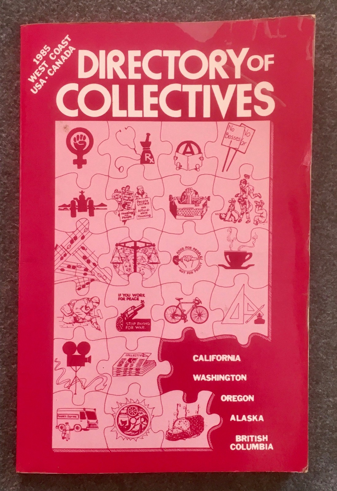 Directory of Collectives 1985 West Coast USA and Canada Book FREE SHIP