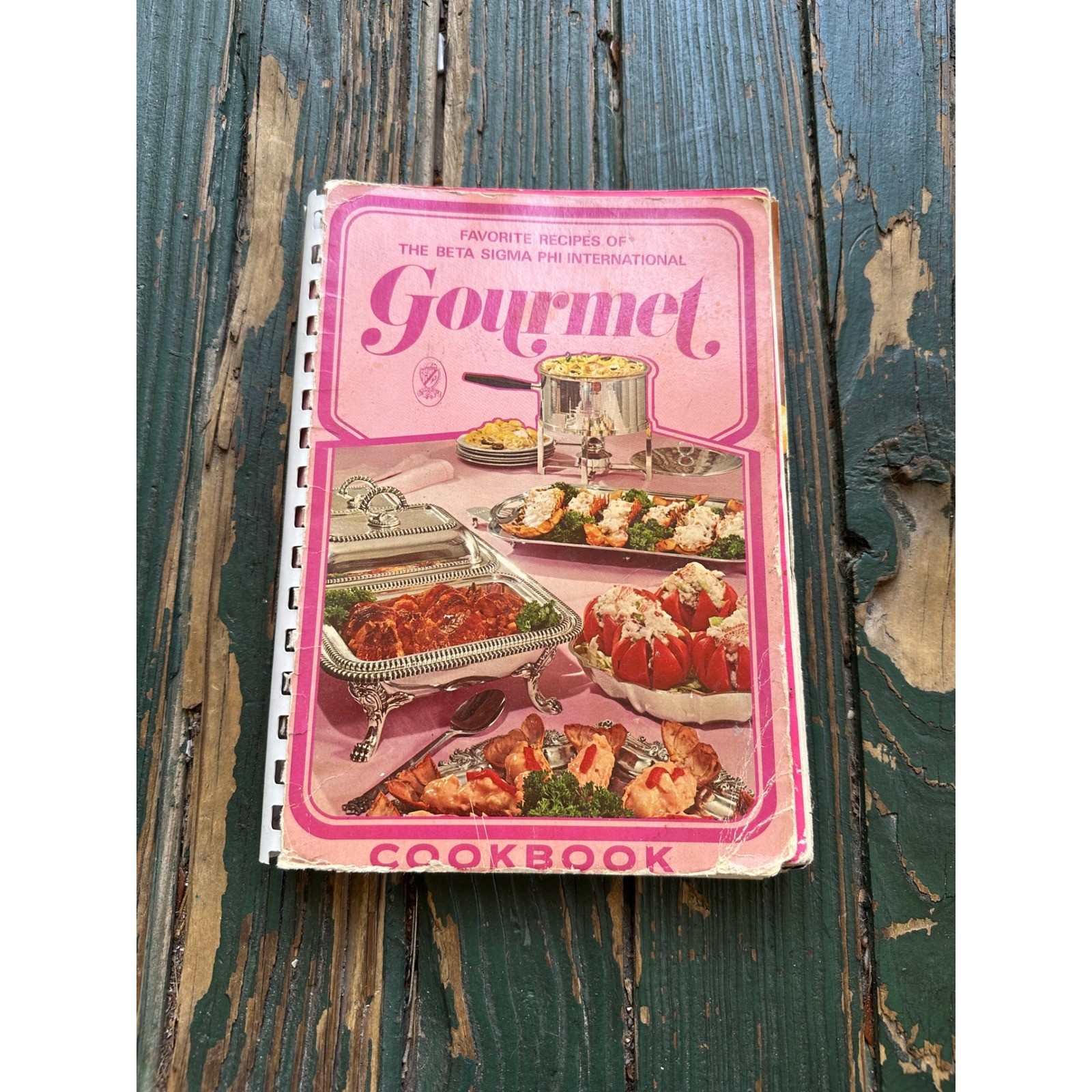 Vintage 1973 Beta Sigma Phi International Gourmet Cookbook Spiral Bound Retro