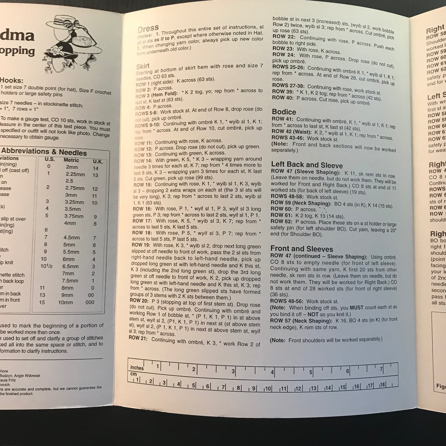 Grandma Goes Shopping Fibre-Craft FCM364 13″ Doll Knitting Pattern Booklet