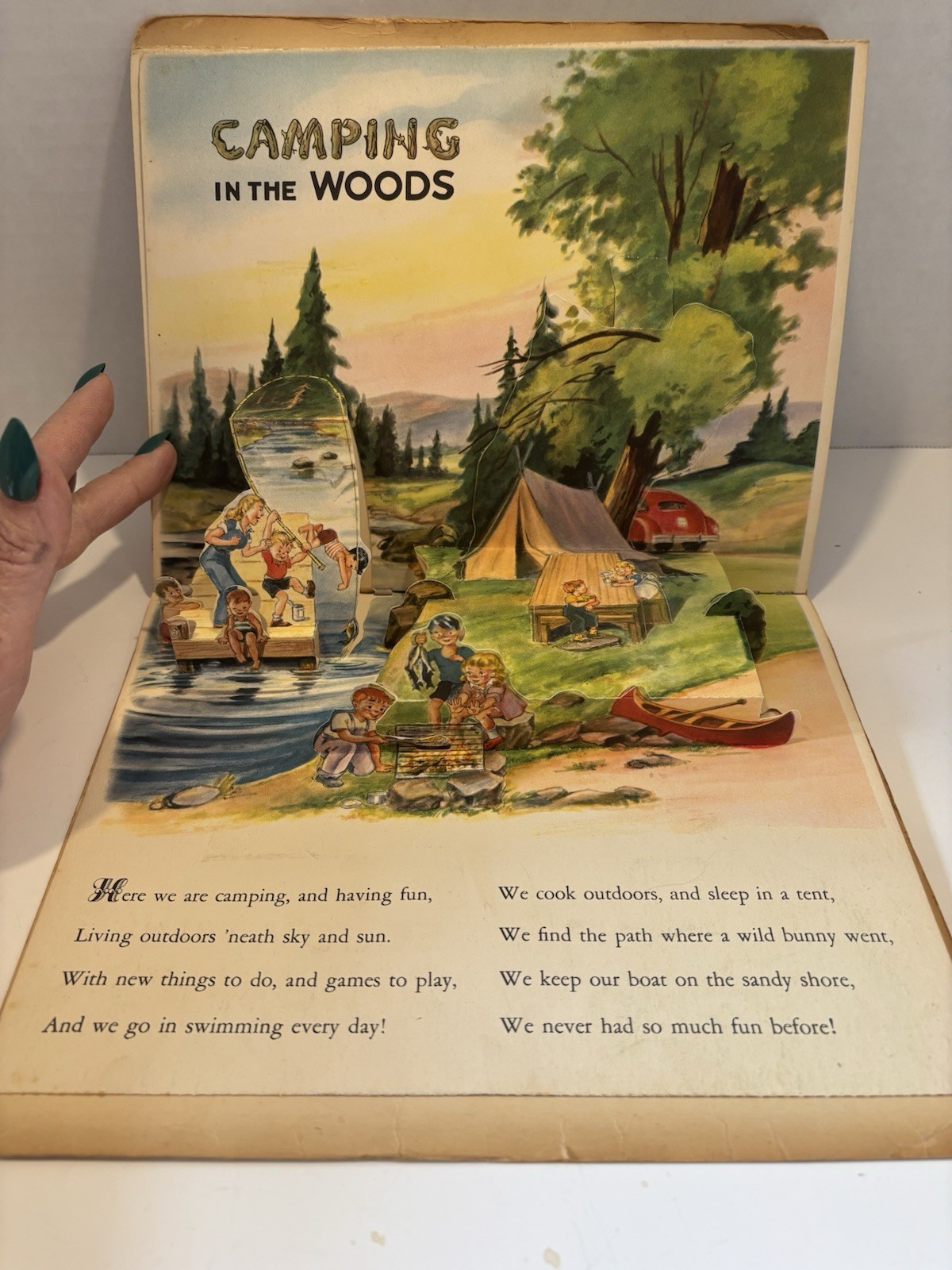 Vintage Play Time In Action Pop Up Book 1949 Softcover Spiral Bound