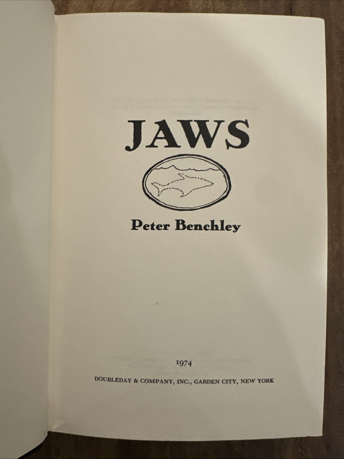 Jaws Peter Benchley 1974 Doubleday Hardcover No Dust Jacket Vintage Novel