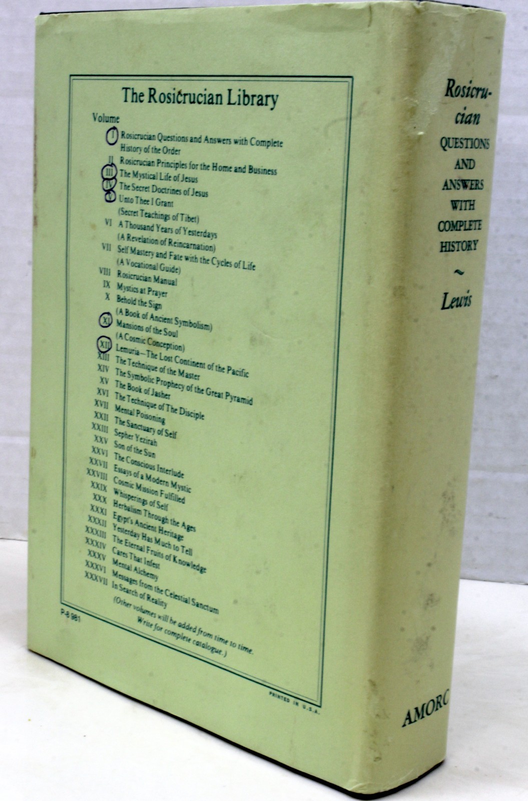 Rosicrucian Complete History– Questions & Answers –Pristine HC –H Spencer Lewis