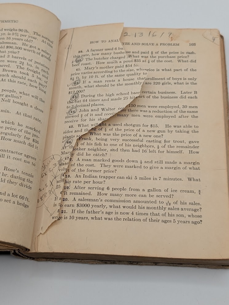 A Higher Arithmetic – Stone/Mallory/Grossnickle – HC 1930 Acceptable Condition