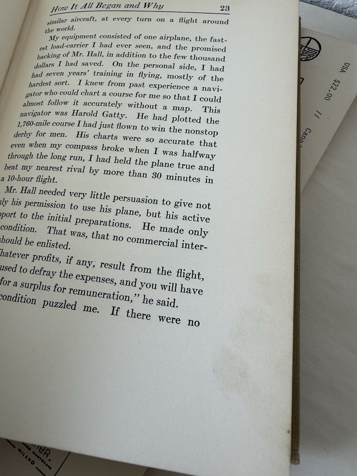 Wiley Post & Harold Gatty SIGNED – Around the World in 8 Days (1931) 1st Edition