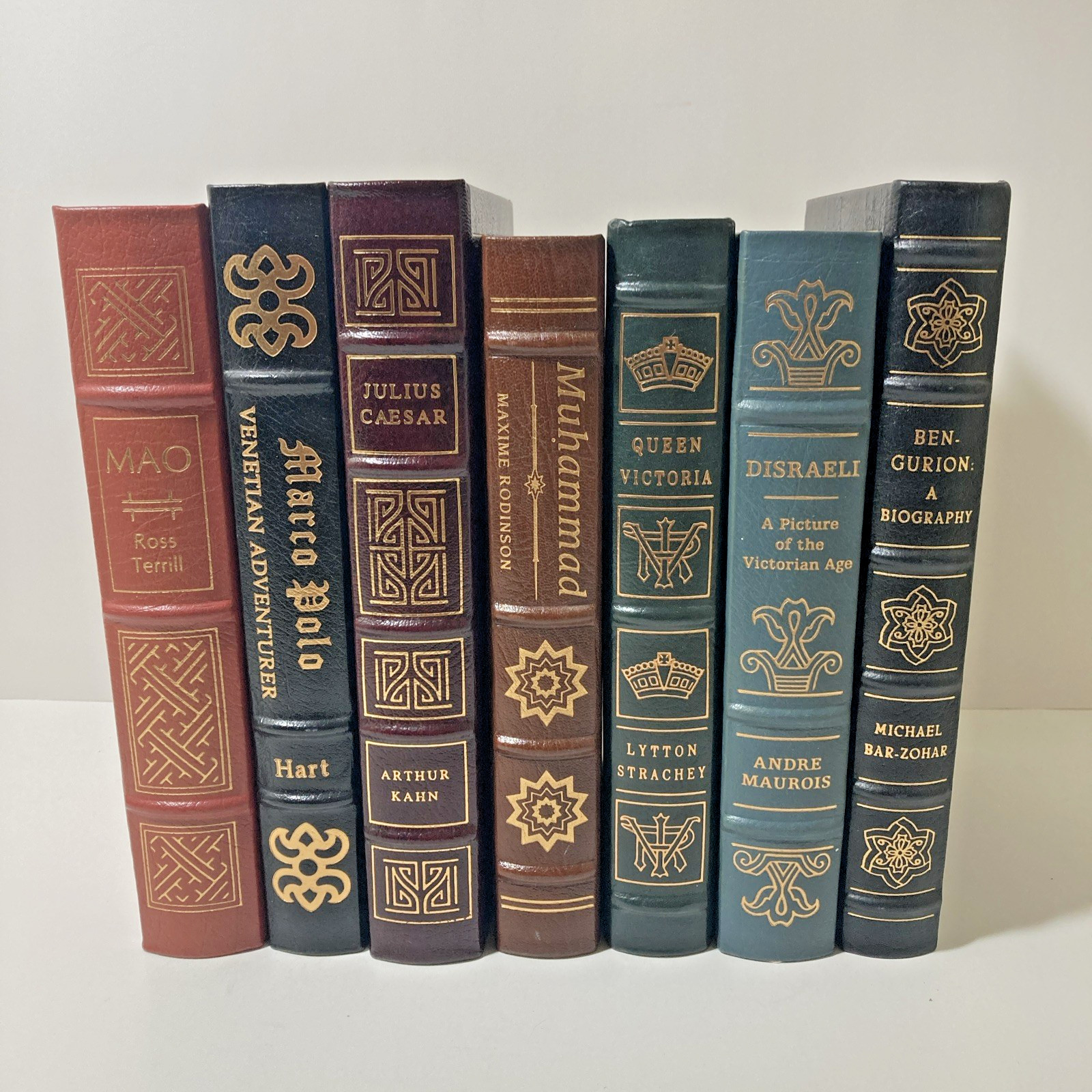 Lot of 7 – Easton Press Great Lives History | MARCO POLO | JULIUS CAESAR | MAO