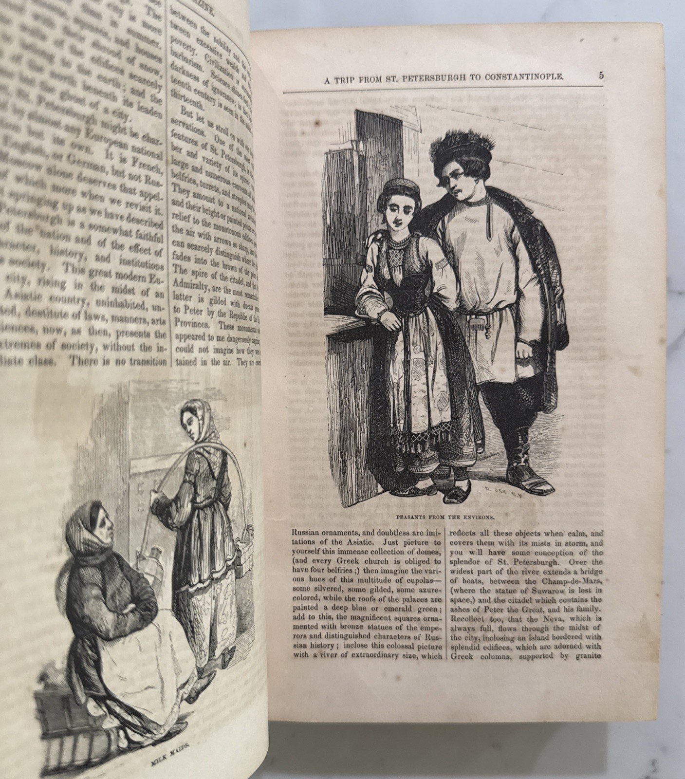 The National Magazine, Vol. V : July-December 1854 (3-Quarter Leather, HC 1854)