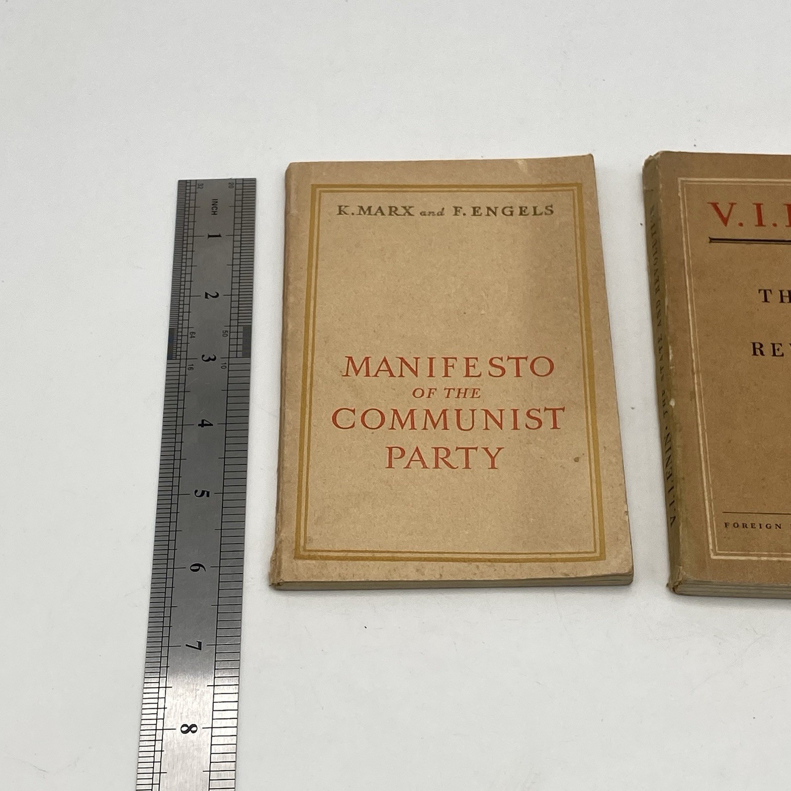2 Vintage Classic Communist Books Pocket Sized Published in English by USSR