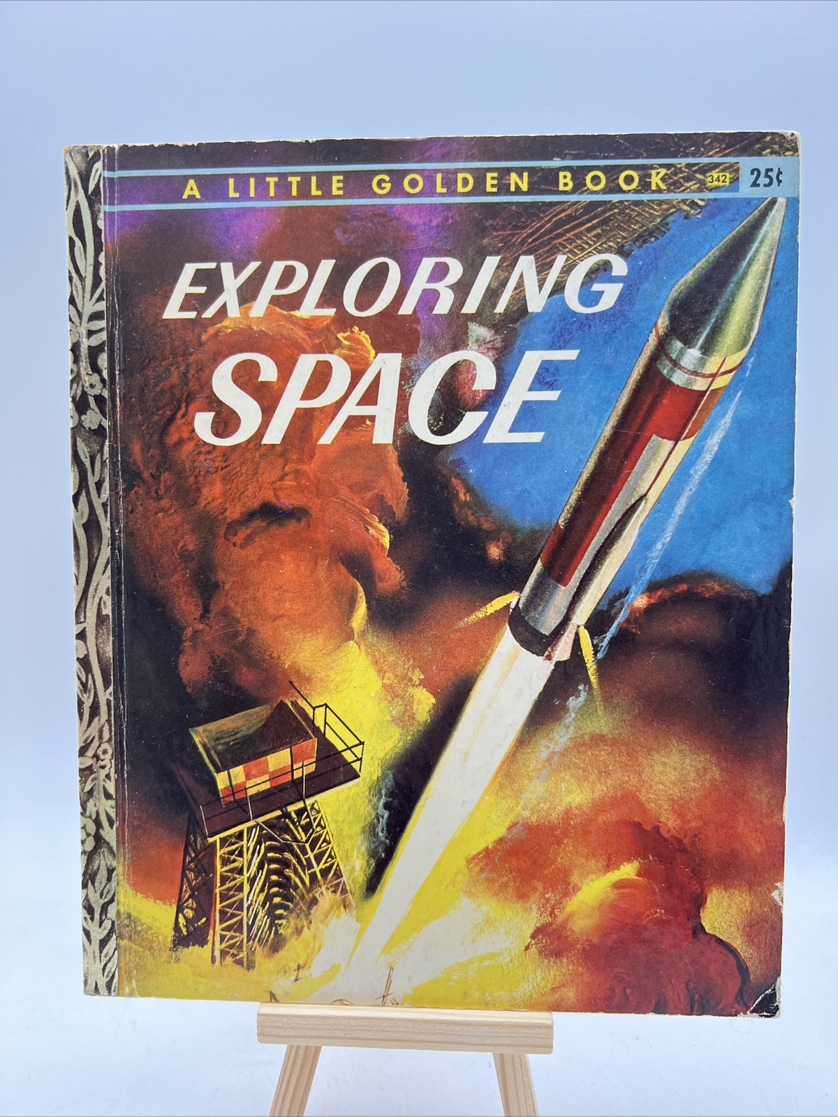 Antique 1958 EXPLORING SPACE “A” 1st Edition Little Golden Book Rose Wyler #342