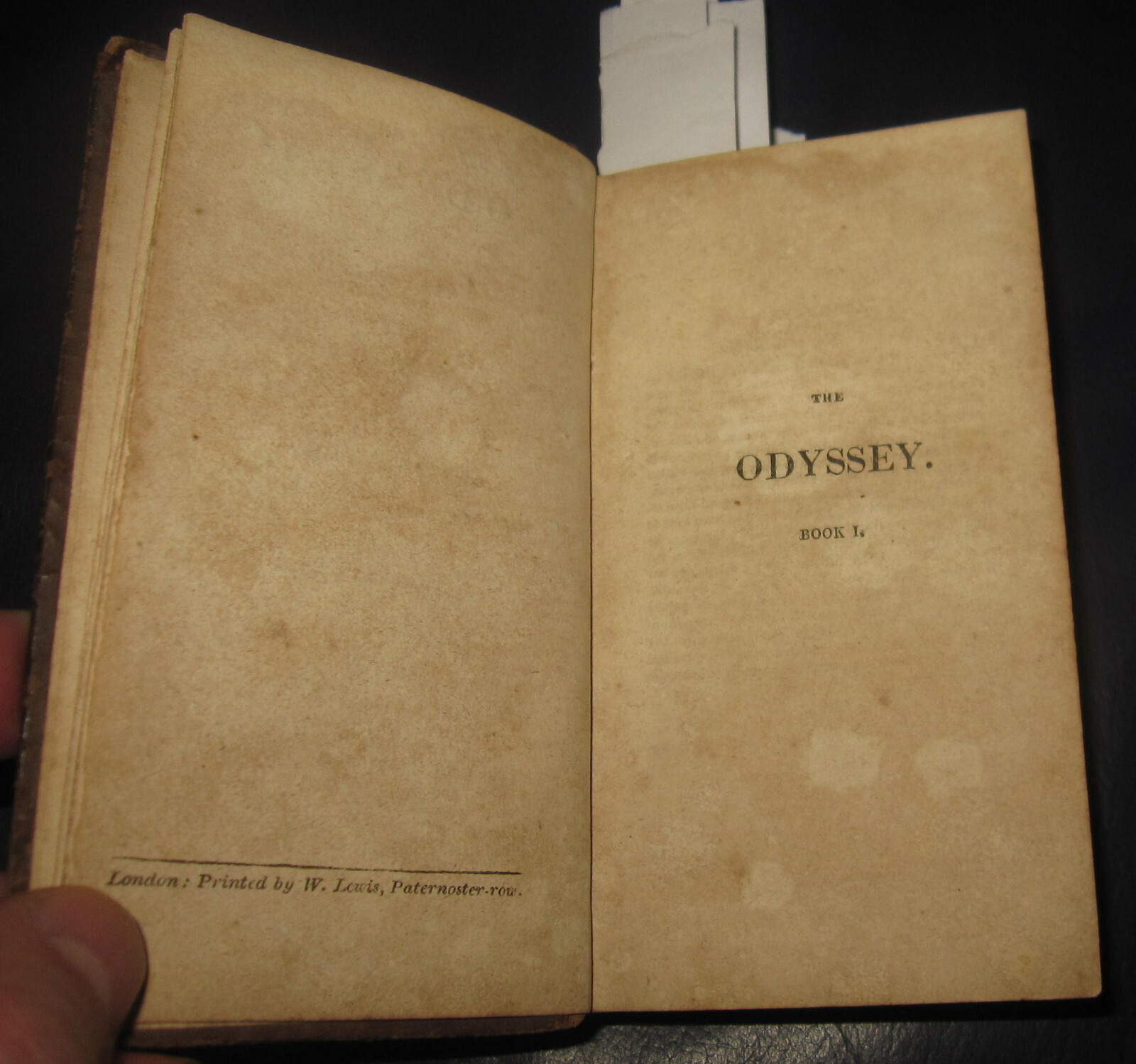 1811 HOMER, POPE, The Odyssey of Homer, Battle of the Frogs and Mice. ODISSEA