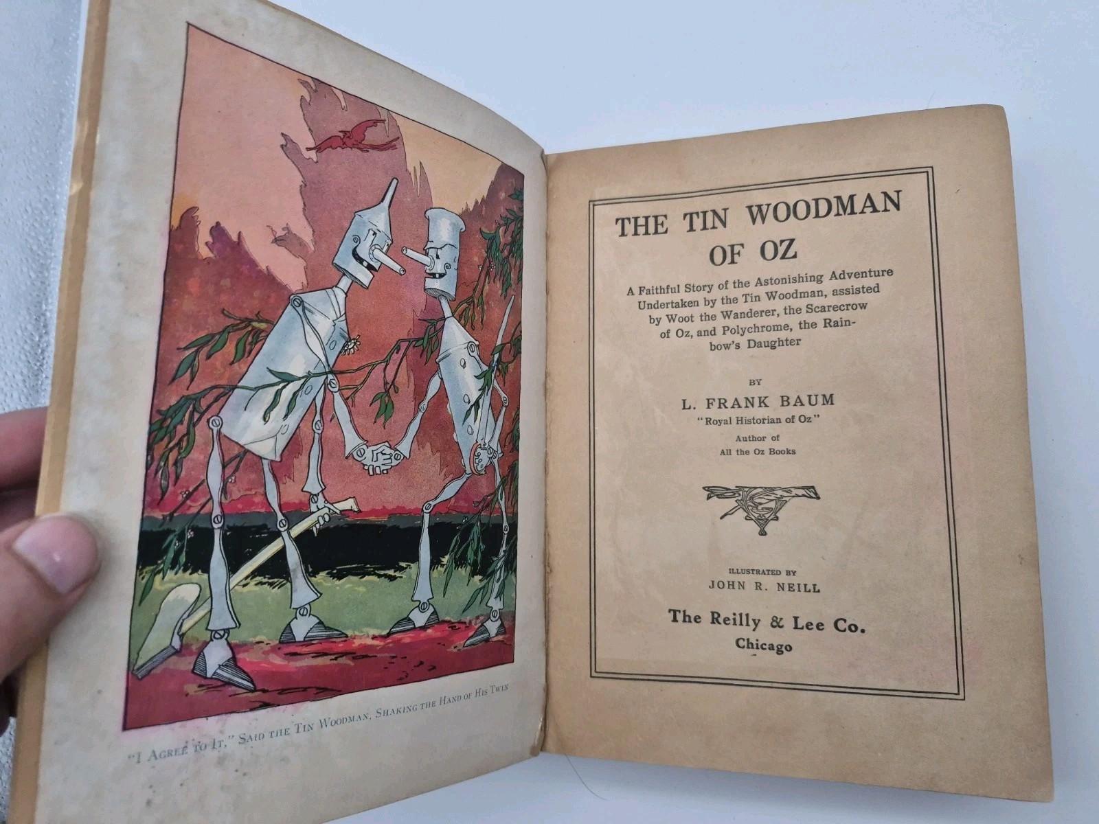 The Tin Woodman of Oz c.1920 Printing 12 Color Plates L Frank Baum Reilly & Lee