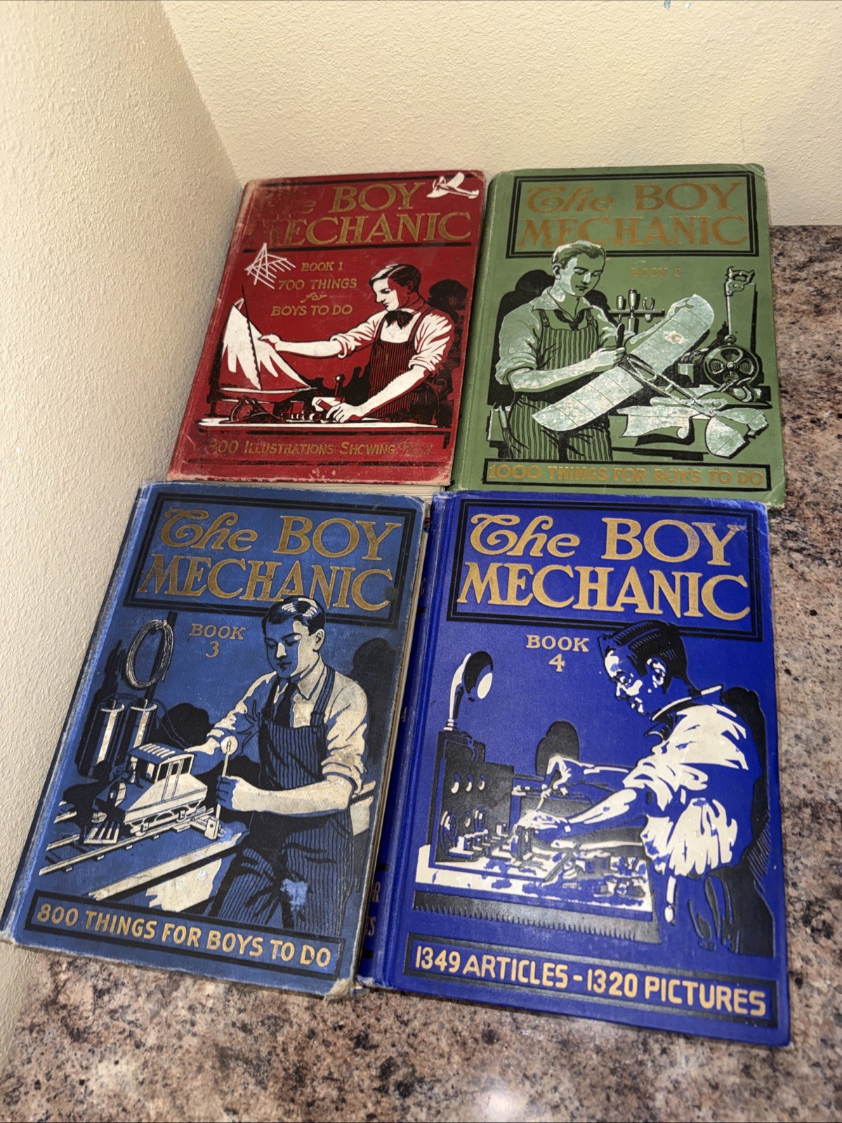 The Boy Mechanic Vol 1–4 Complete Set 1910s-1920s Vintage DIY Books