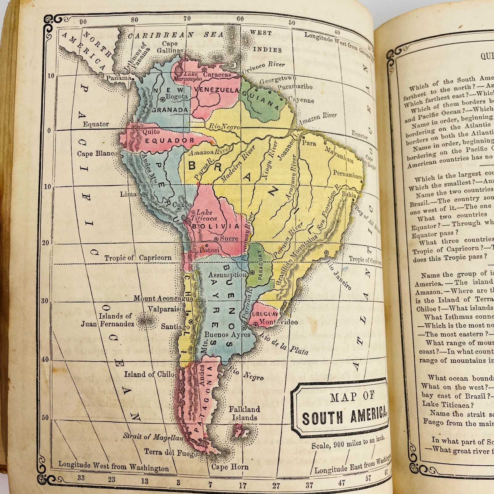 2 Antique Textbooks Mitchell’s Geography 1845 Physical Geo Brocklesby 1874 Maps