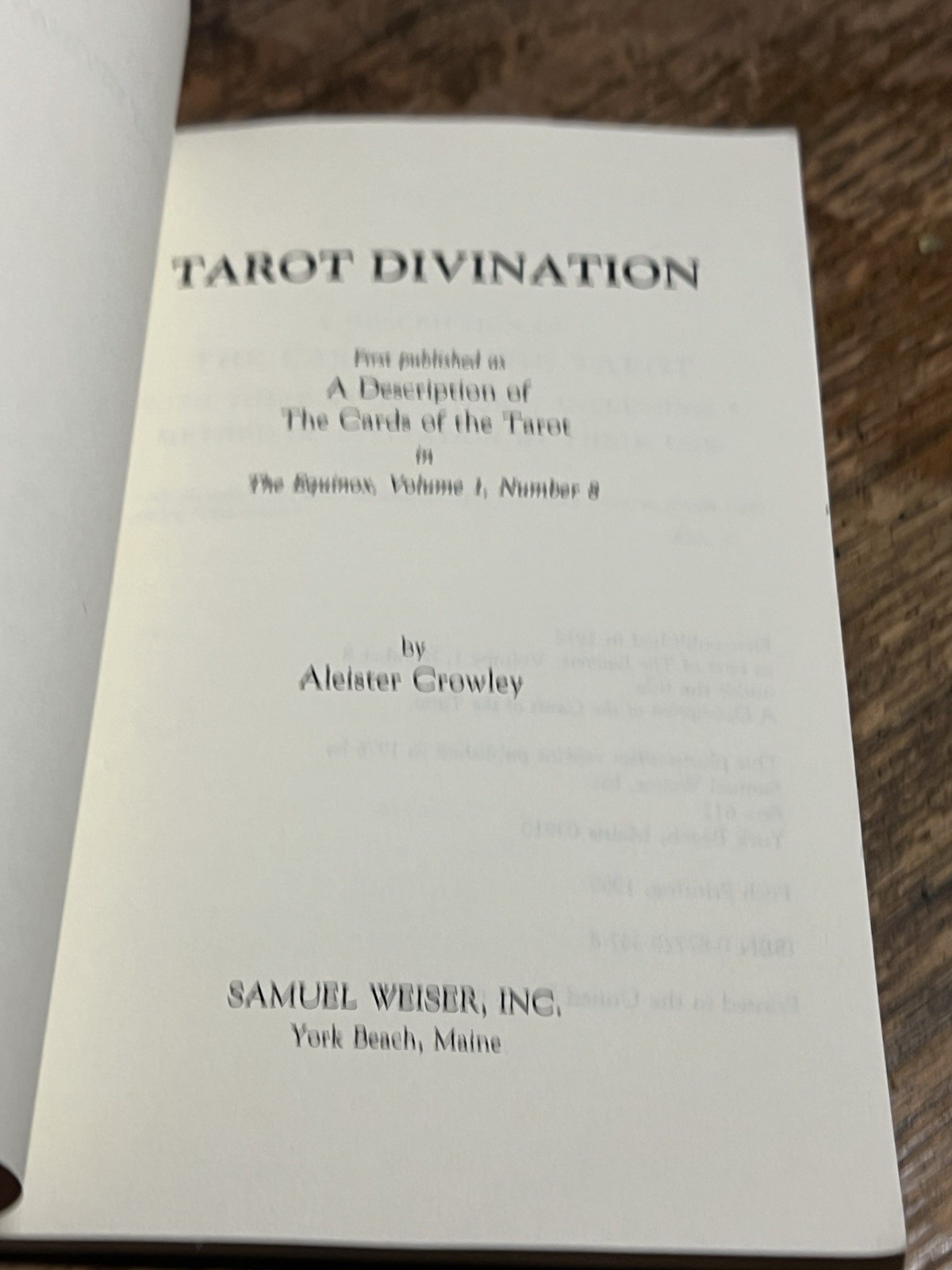 Tarot Divination – Aleister Crowley / Divination