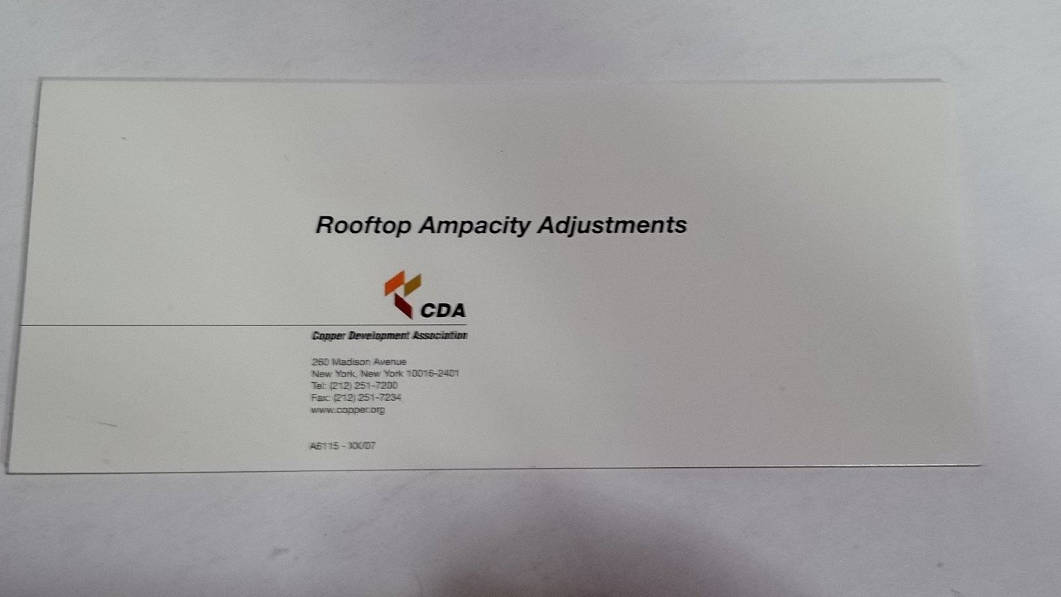 Rooftop Ampacity Adjustments Copper Development Assn 2007 Electrical Code Guide