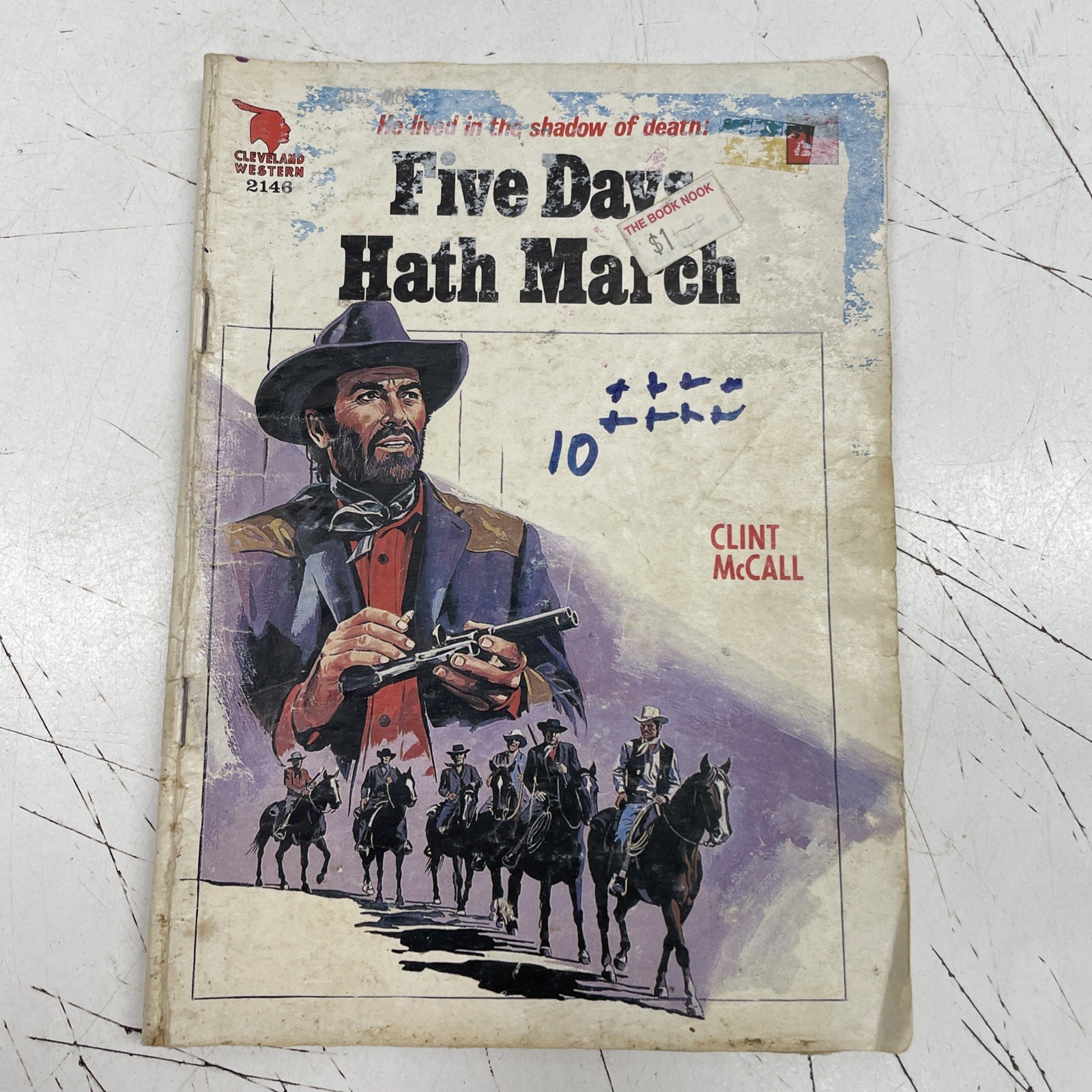 RETRO BOOK Cowboy Indians Western Junk Art 60s 70s Five Days Hath March