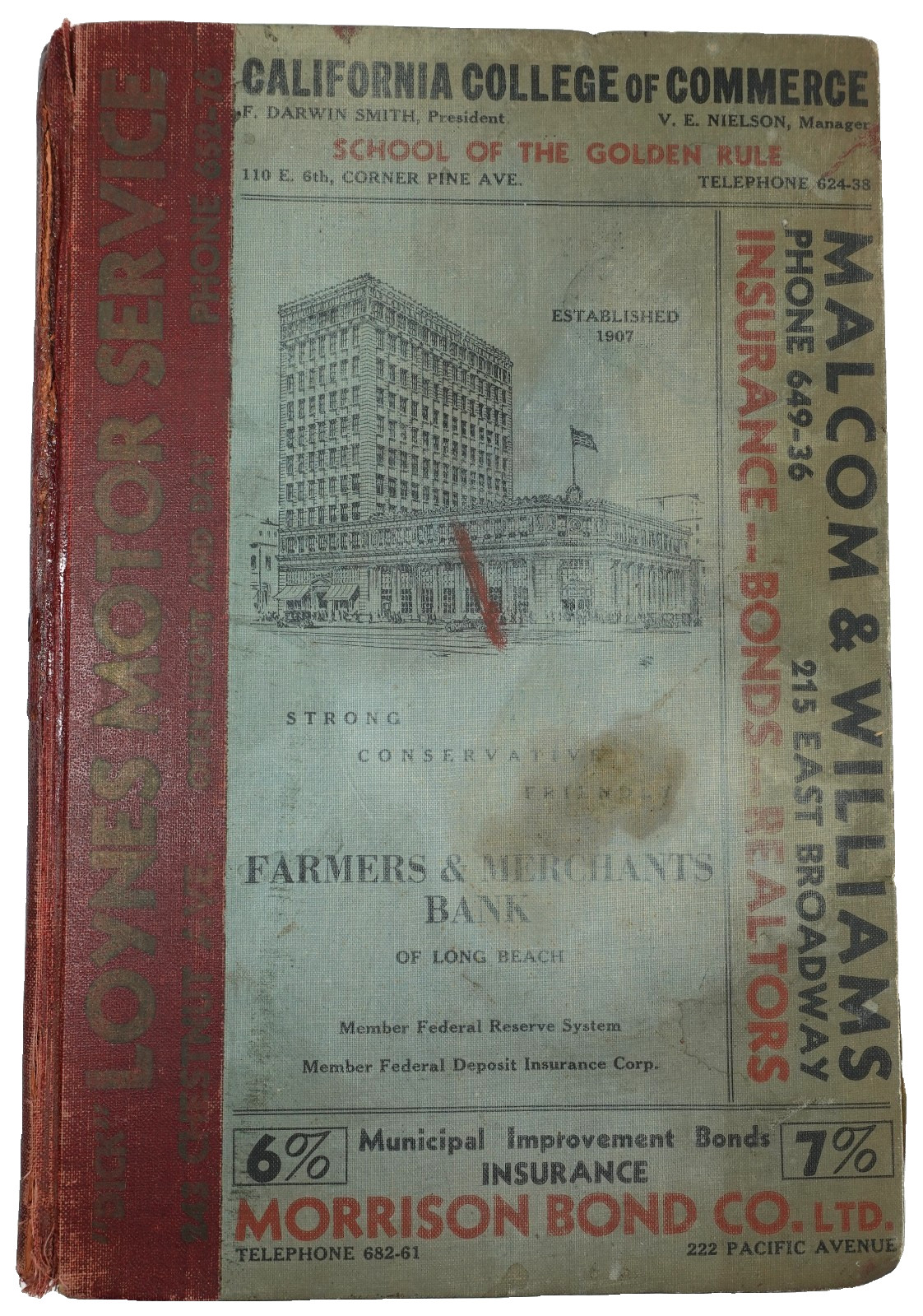Polk’s Long Beach California City Directory Buyer Guide Business Directory 1936