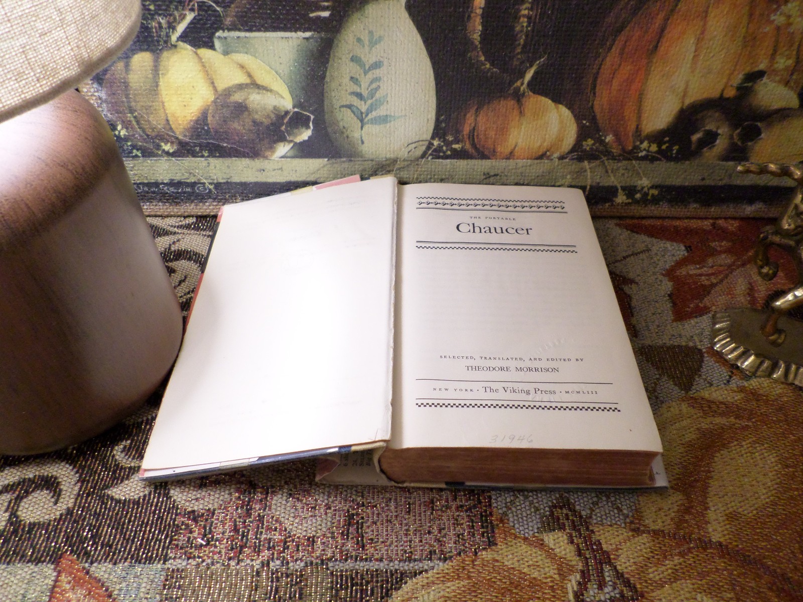 The Portable Chaucer 1953 Geoffrey Chaucer Vintage Hardcover /w Dust Jacket