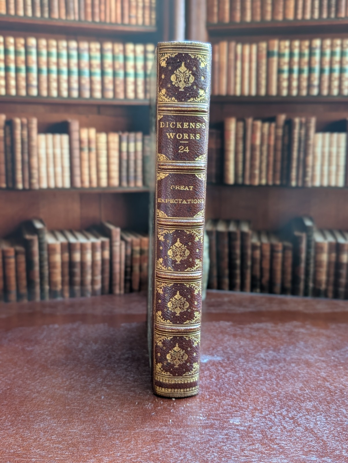 Great Expectations by Charles Dickens beautiful gilt brown leather binding