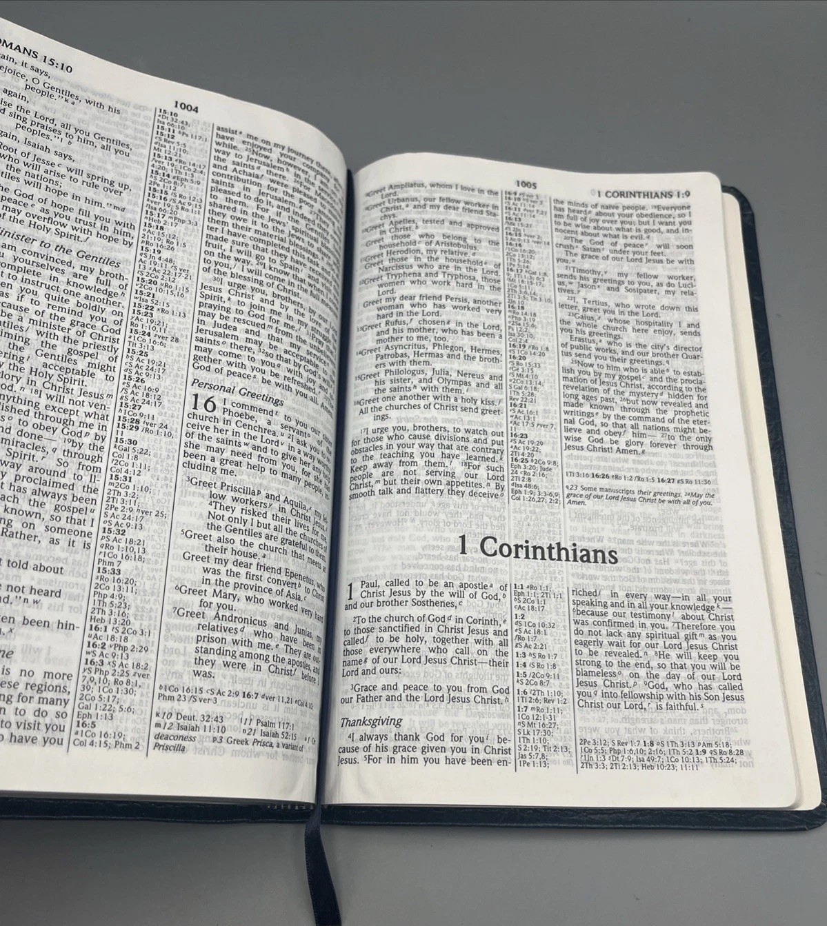 Broadman Holman NIV UltraThin Reference Bible Blue Genuine Leather 1986