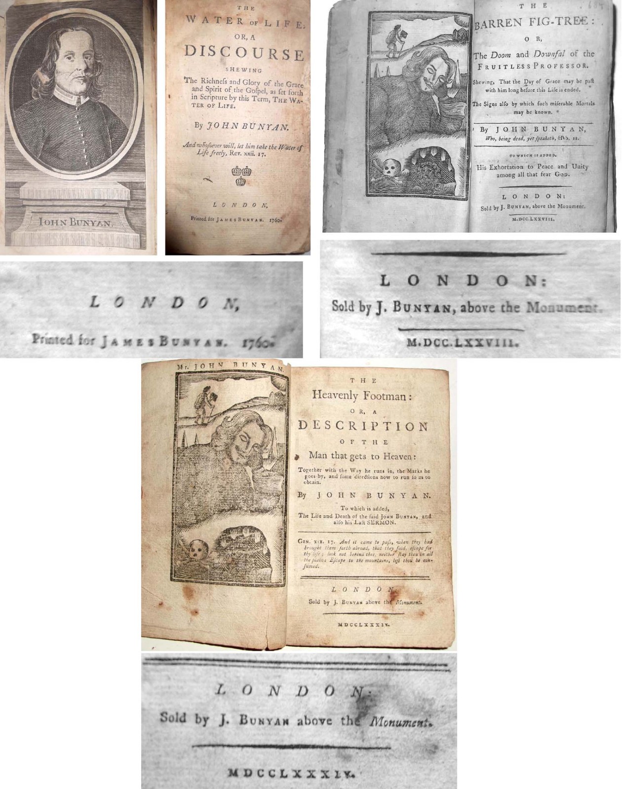 1760-1784 Antique 3-PIRATED BOOTLEG IMPRINTS John Bunyan The Pilgrim’s Progress