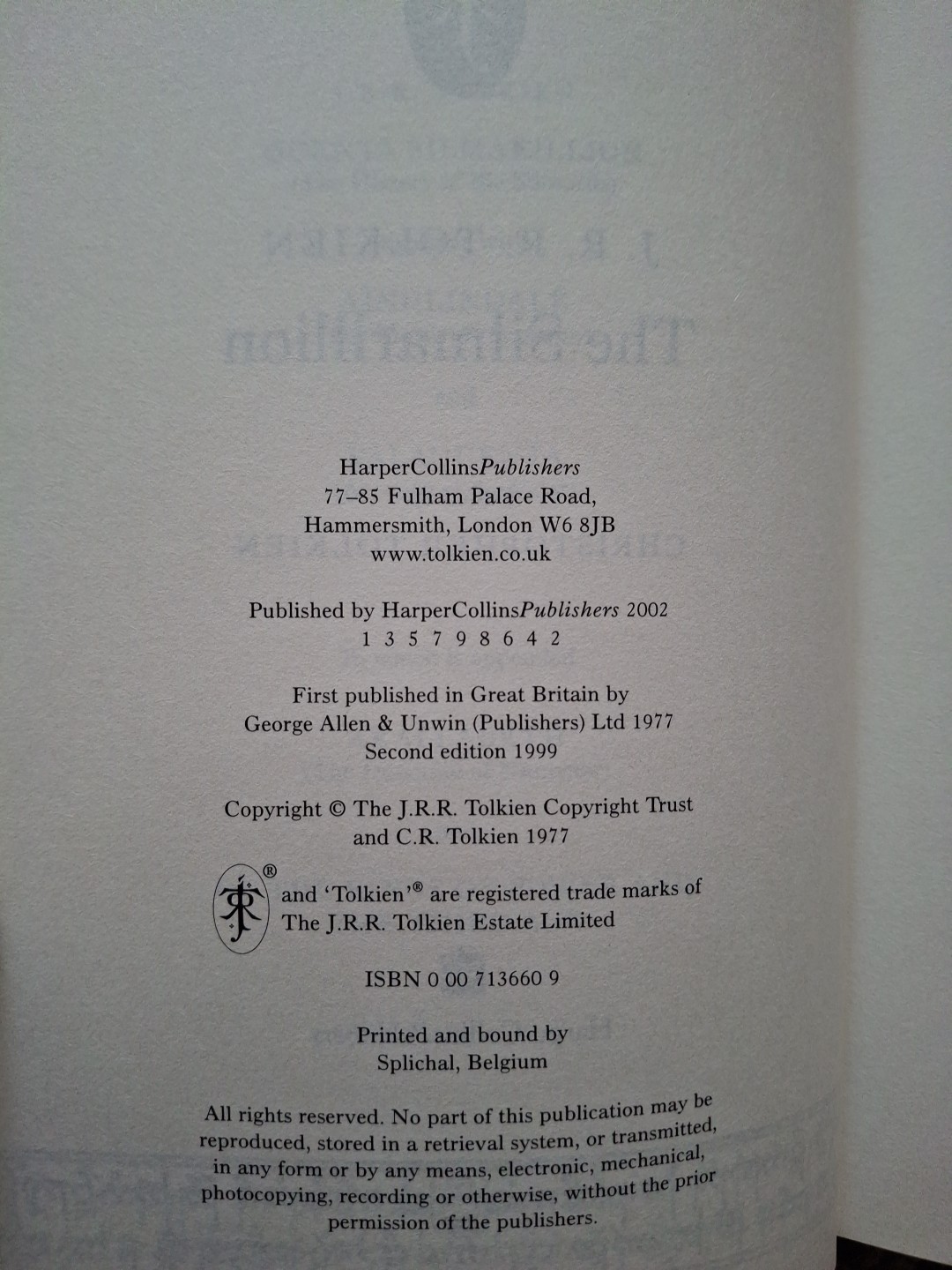 Silmarillion De Luxe – 2002 First Edition – Harper Collins – J R R Tolkien
