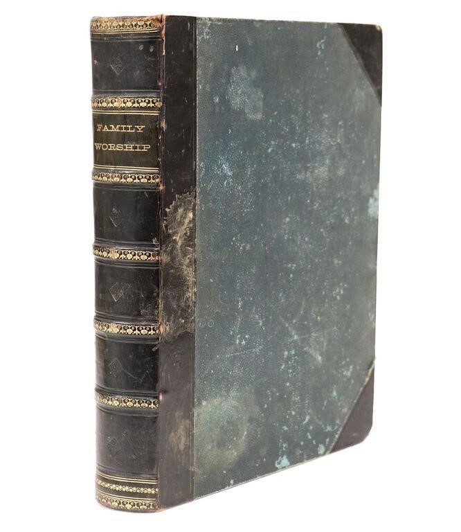 1842 LARGE Family Worship Book with Engraved Plates