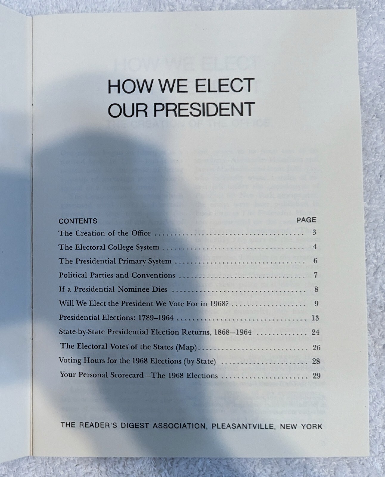 How We Elect Our President 1968 Reader’s Digest Educational Handbook 32 Pages